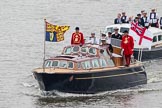 Thames Diamond Jubilee Pageant: VIPS-Britannia Royal Barge (V59) and Britannia Escort Boat No.2 (V60)..
River Thames seen from Battersea Bridge,
London,

United Kingdom,
on 03 June 2012 at 14:24, image #30