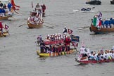 Thames Diamond Jubilee Pageant: DRAGON BOATS-Guangzhou (M185), Henley Dragons (M184), Artemis Diana (M187)..
River Thames seen from Battersea Bridge,
London,

United Kingdom,
on 03 June 2012 at 14:48, image #124