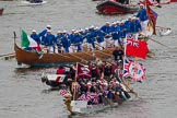 Thames Diamond Jubilee Pageant: DRAGON BOATS-Wraysbury Dragons ( M178), Thames Dragons (M180) and GONDOLAS- Francesco Querini (M190)..
River Thames seen from Battersea Bridge,
London,

United Kingdom,
on 03 June 2012 at 14:48, image #133