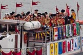 Thames Diamond Jubilee Pageant: ROYAL MARINES HERALD FANFARE TEAM-Connaught (V62)..
River Thames seen from Battersea Bridge,
London,

United Kingdom,
on 03 June 2012 at 14:55, image #164