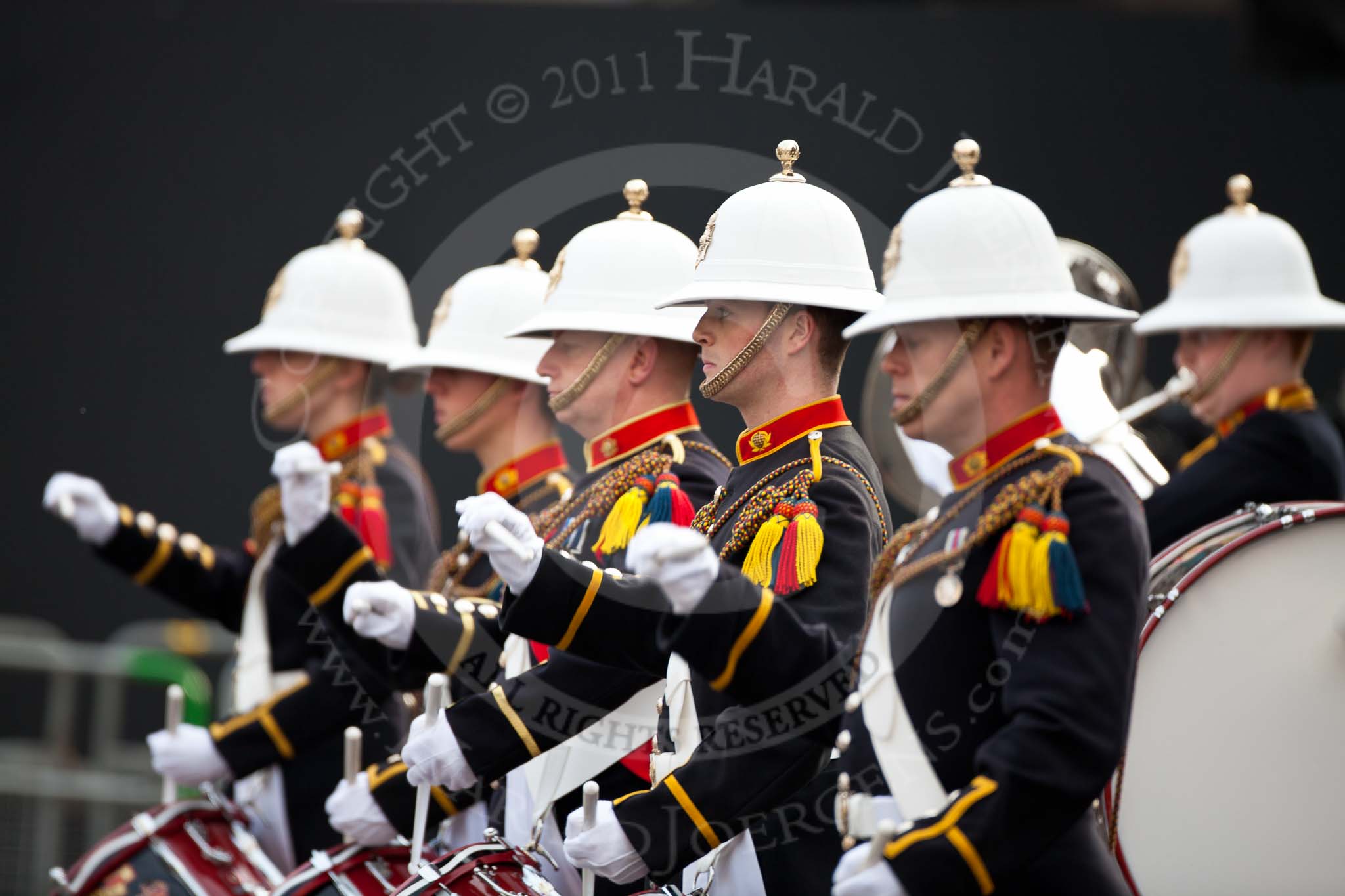 The Lord Mayor's Show 2011: The Band of Her Majesty's Royal Marines Collingwood (http://www.royalmarinesbands.co.uk/reference/band_cwood.htm)..
Opposite Mansion House, City of London,
London,
-,
United Kingdom,
on 12 November 2011 at 10:22, image #4