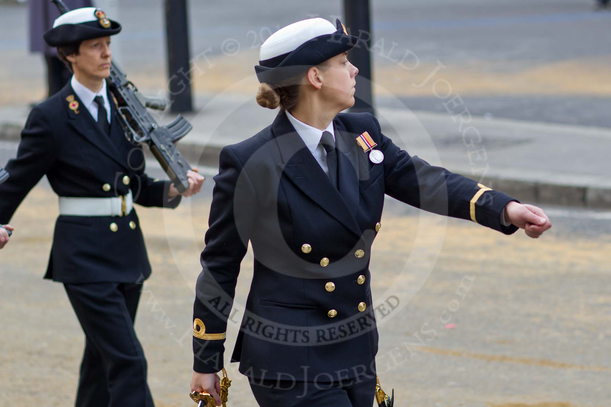 The Lord Mayor's Show 2011: Royal Naval Reserve London District, HMS President..
Opposite Mansion House, City of London,
London,
-,
United Kingdom,
on 12 November 2011 at 11:50, image #523