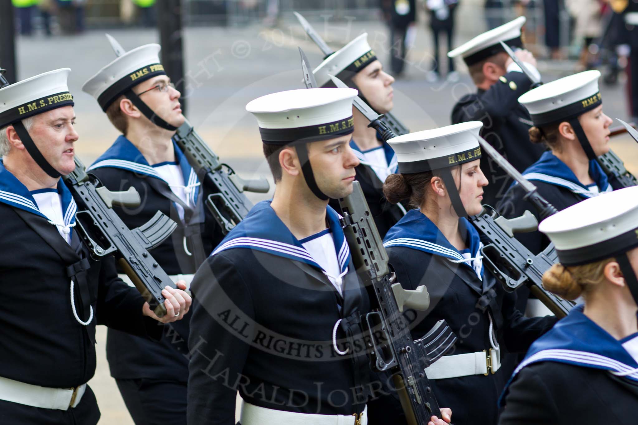 The Lord Mayor's Show 2011: Royal Naval Reserve London District, HMS President..
Opposite Mansion House, City of London,
London,
-,
United Kingdom,
on 12 November 2011 at 11:51, image #525