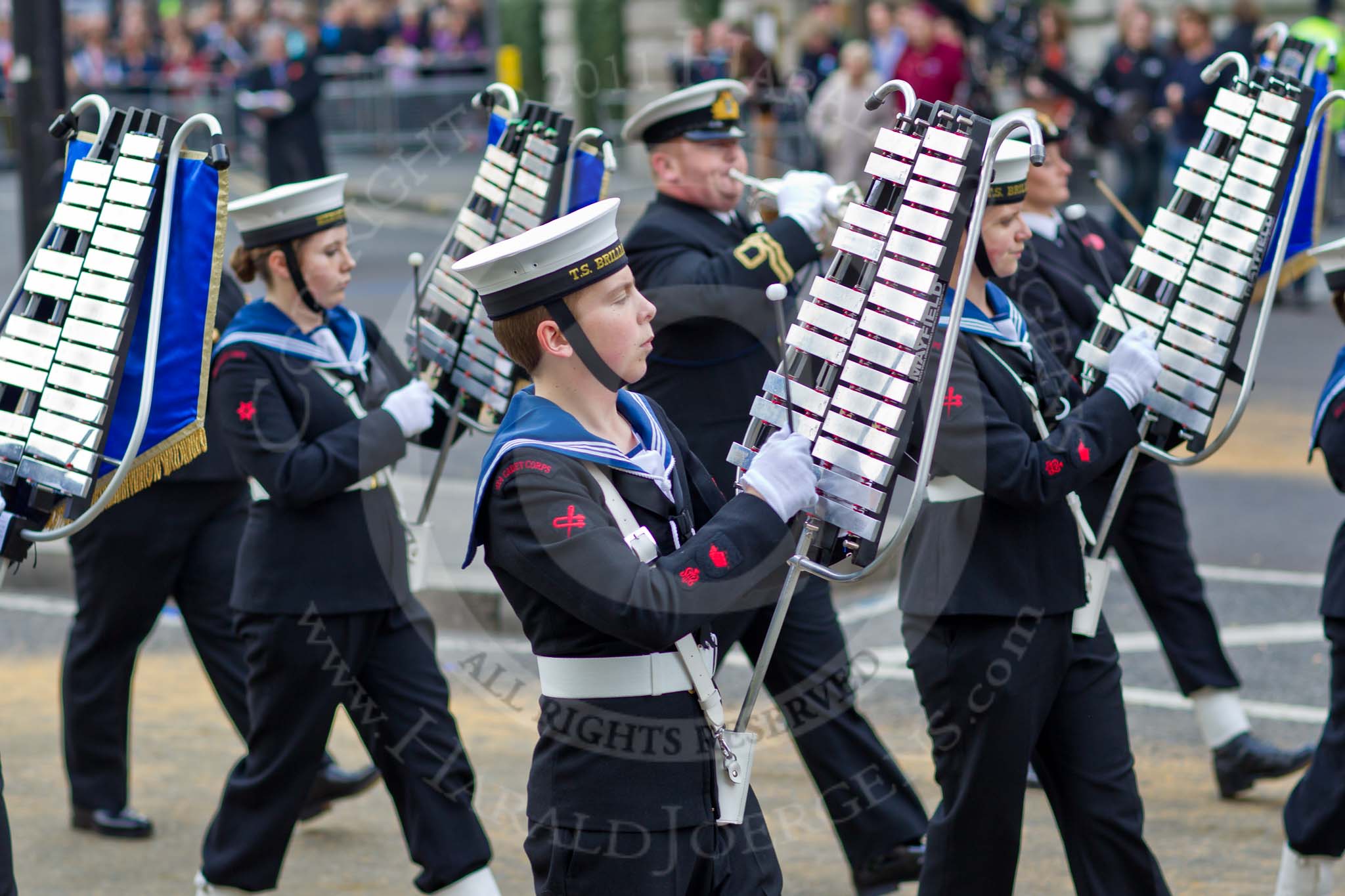 The Lord Mayor's Show 2011: The Sea Cadet Corps Band..
Opposite Mansion House, City of London,
London,
-,
United Kingdom,
on 12 November 2011 at 11:53, image #538