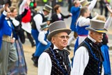 The Lord Mayor's Show 2011: The Guilds of Zurich. Here the Guild of the hat makers and linen weavers, the 'Zunft zur Waag'..
Opposite Mansion House, City of London,
London,
-,
United Kingdom,
on 12 November 2011 at 11:41, image #425
