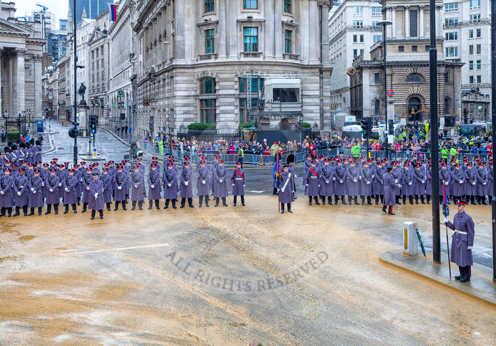 Lord Mayor's Show 2012: The Honourable Artillery Company (HAC) providing the Guard of Honour at the 2012 Lord Mayor's Show..
Press stand opposite Mansion House, City of London,
London,
Greater London,
United Kingdom,
on 10 November 2012 at 10:21, image #65