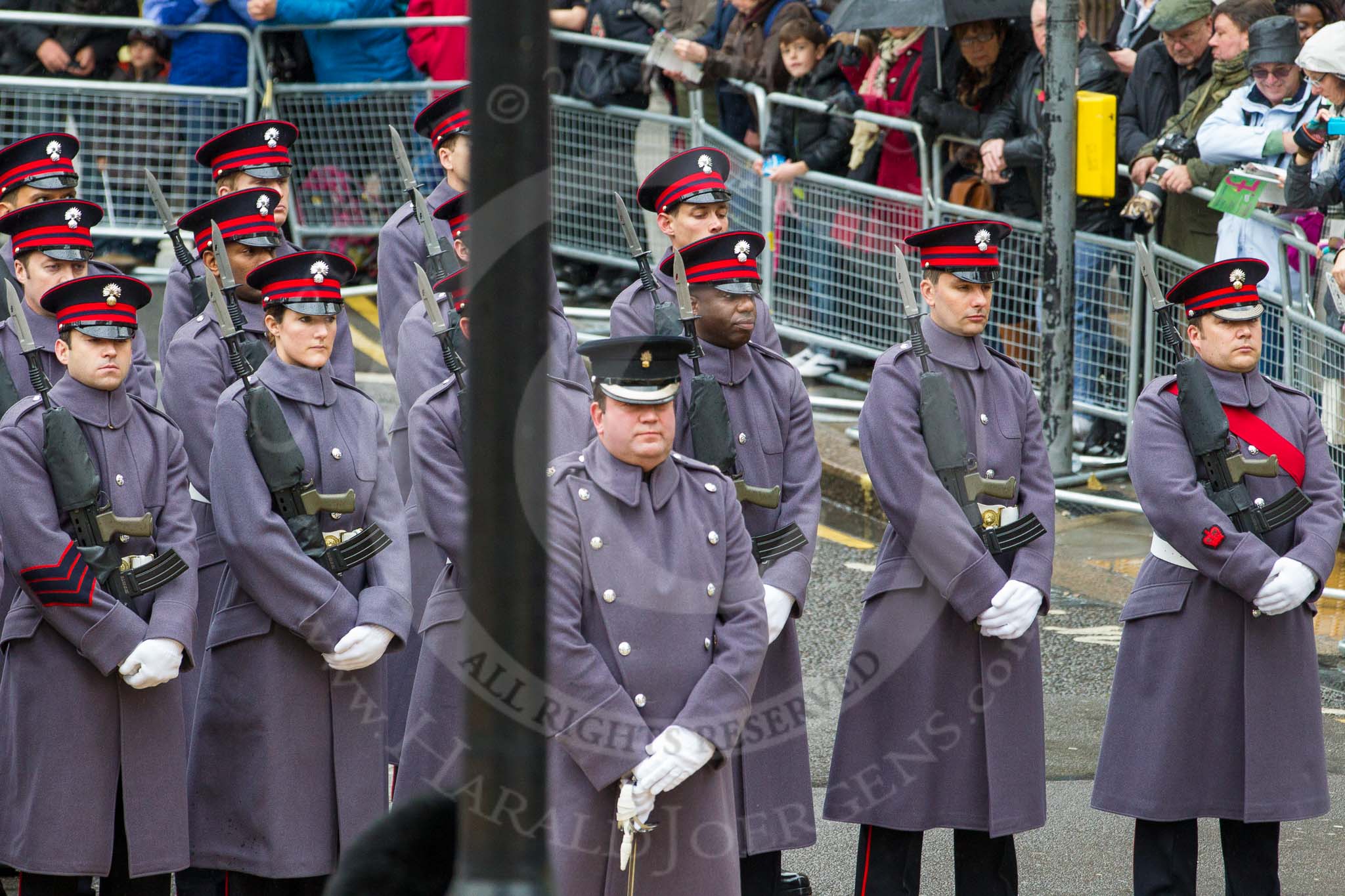 Lord Mayor's Show 2012: The Honourable Artillery Company (HAC) providing the Guard of Honour at the 2012 Lord Mayor's Show..
Press stand opposite Mansion House, City of London,
London,
Greater London,
United Kingdom,
on 10 November 2012 at 10:24, image #71