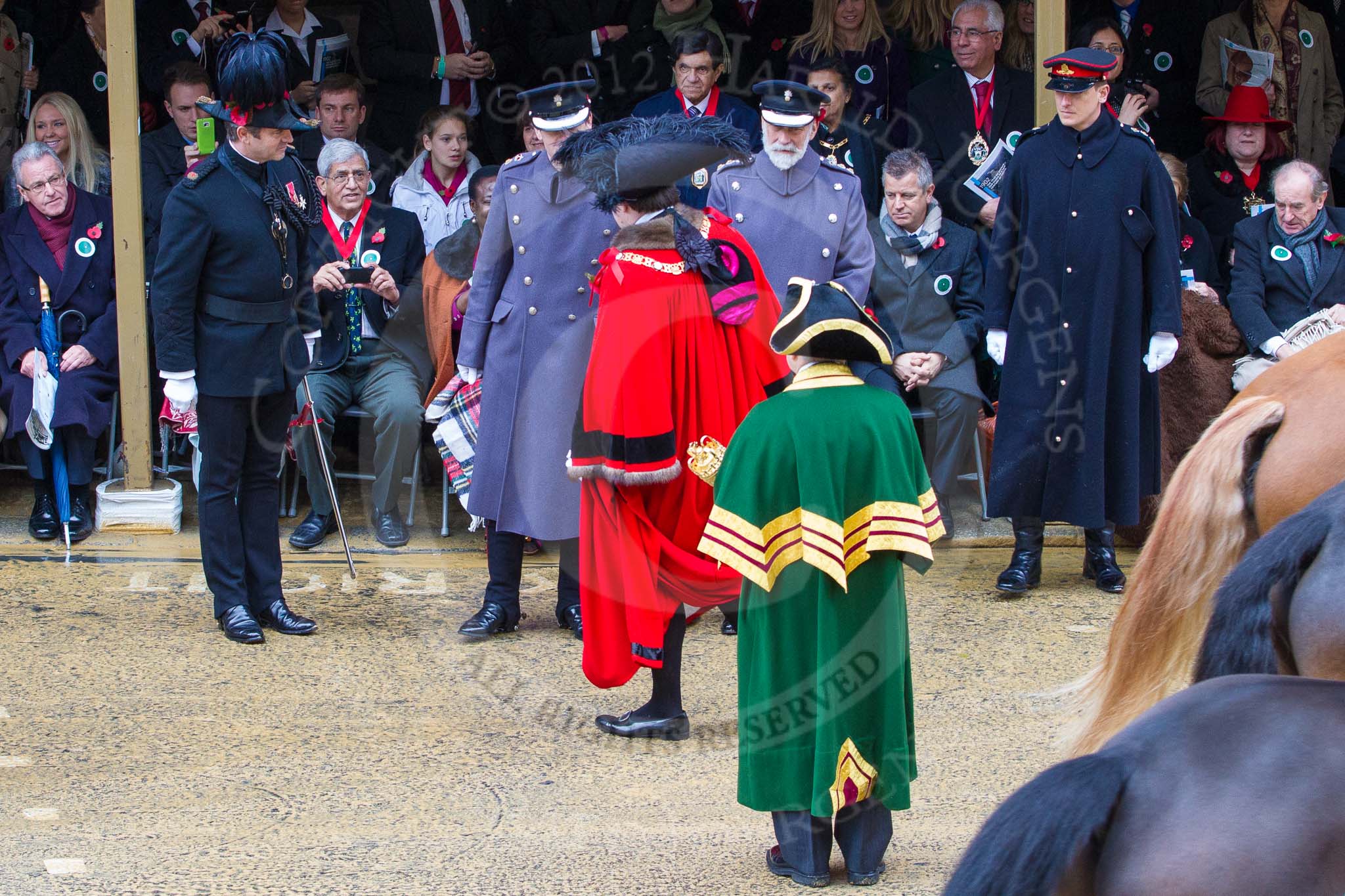 Lord Mayor's Show 2012.
Press stand opposite Mansion House, City of London,
London,
Greater London,
United Kingdom,
on 10 November 2012 at 10:50, image #133