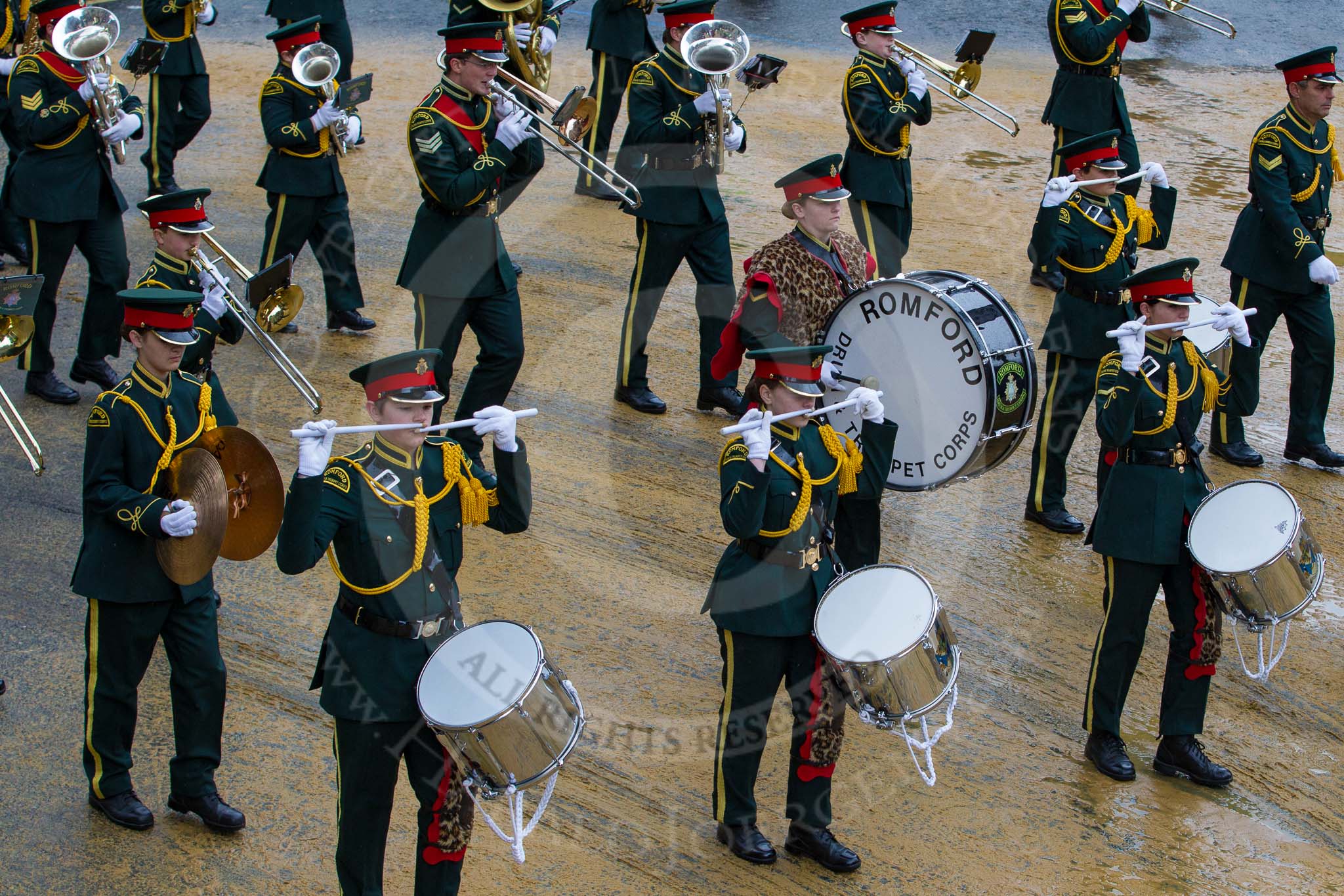 Lord Mayor's Show 2012: Romford Drum & Trumpet Corps..
Press stand opposite Mansion House, City of London,
London,
Greater London,
United Kingdom,
on 10 November 2012 at 11:03, image #224