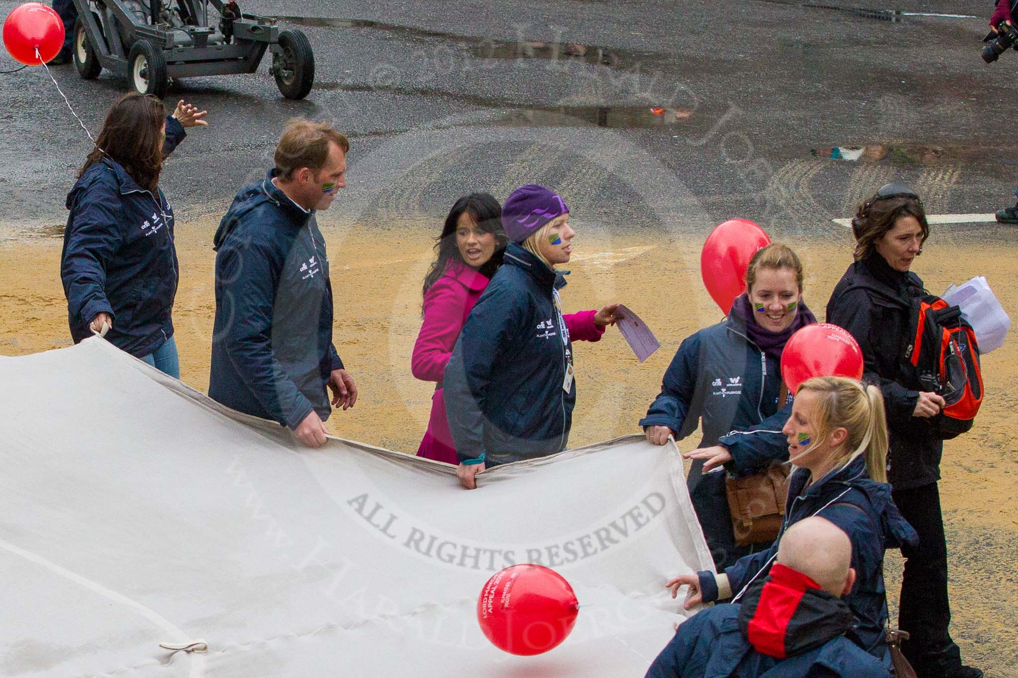 Lord Mayor's Show 2012: Entry 22 - Wings of Kilimanjaro - paraglider pi;ots about to fly from Mt Kilimanjaro for charity..
Press stand opposite Mansion House, City of London,
London,
Greater London,
United Kingdom,
on 10 November 2012 at 11:10, image #382