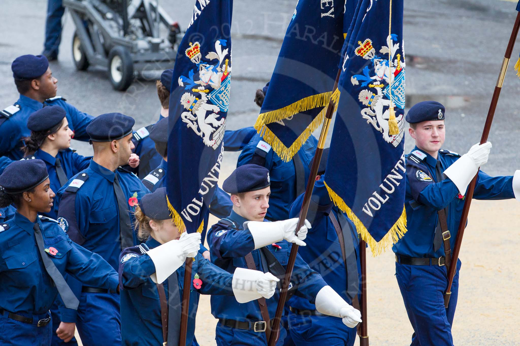 Lord Mayor's Show 2012: Entry 27 - Volunteer Police Cadets..
Press stand opposite Mansion House, City of London,
London,
Greater London,
United Kingdom,
on 10 November 2012 at 11:12, image #439