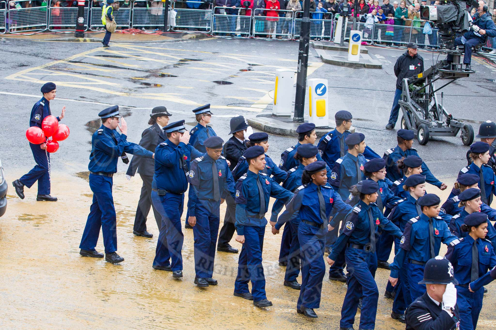 Lord Mayor's Show 2012: Entry 27 - Volunteer Police Cadets..
Press stand opposite Mansion House, City of London,
London,
Greater London,
United Kingdom,
on 10 November 2012 at 11:12, image #443