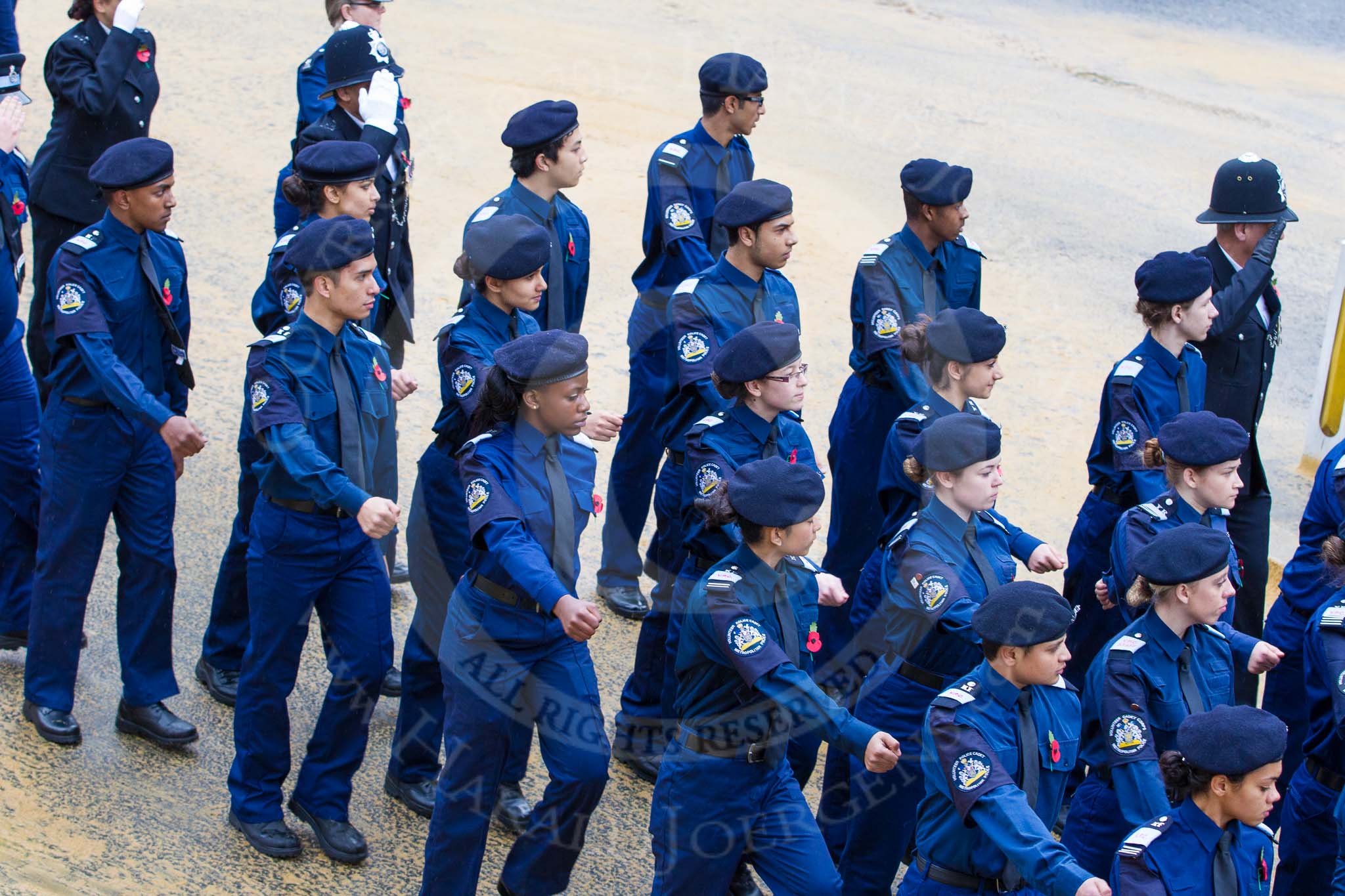 Lord Mayor's Show 2012: Entry 27 - Volunteer Police Cadets..
Press stand opposite Mansion House, City of London,
London,
Greater London,
United Kingdom,
on 10 November 2012 at 11:12, image #447