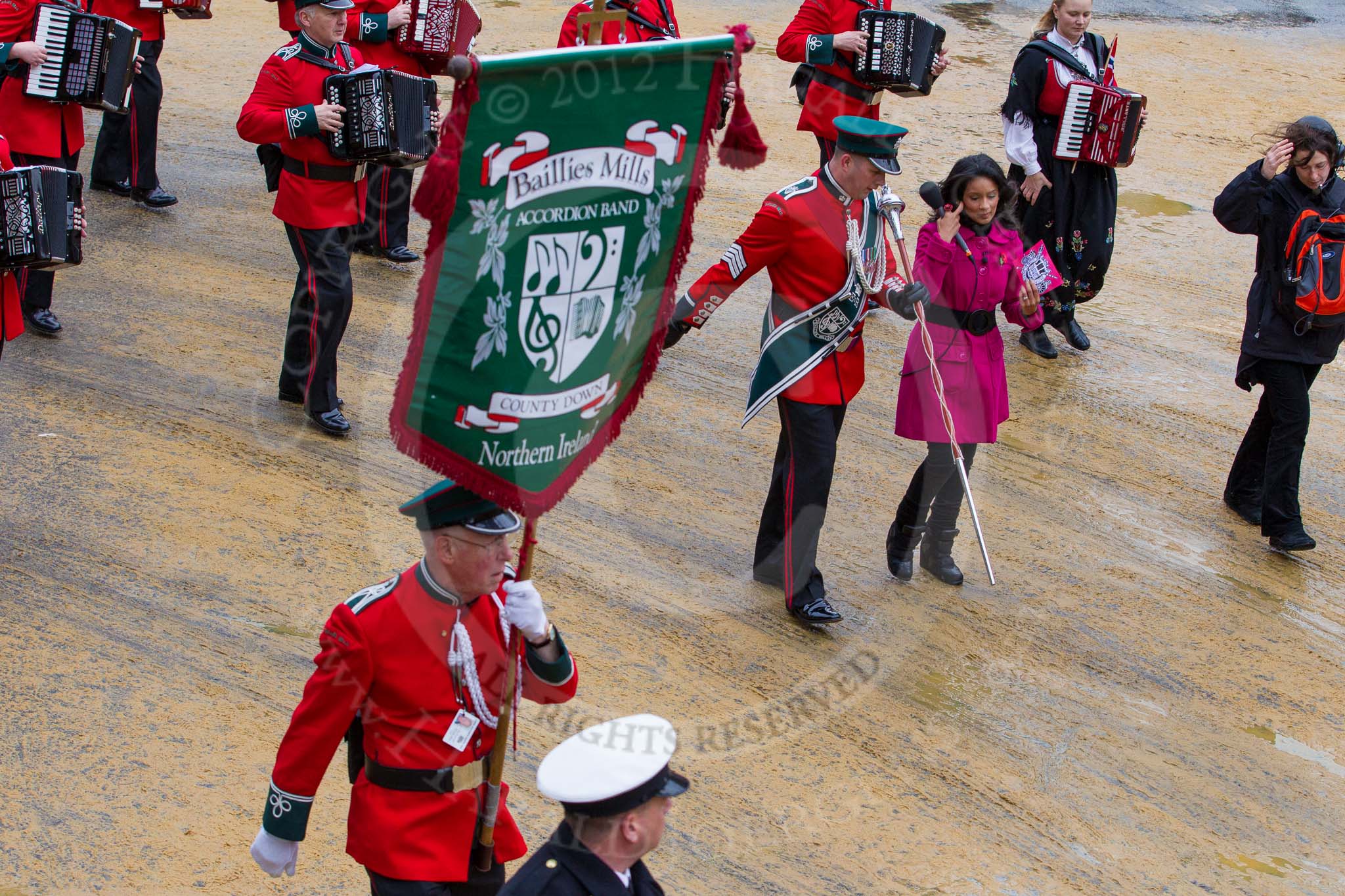 Lord Mayor's Show 2012: Entry 35 - Baillies Mill Accordion Band from County Down in Northern Ireland..
Press stand opposite Mansion House, City of London,
London,
Greater London,
United Kingdom,
on 10 November 2012 at 11:15, image #534