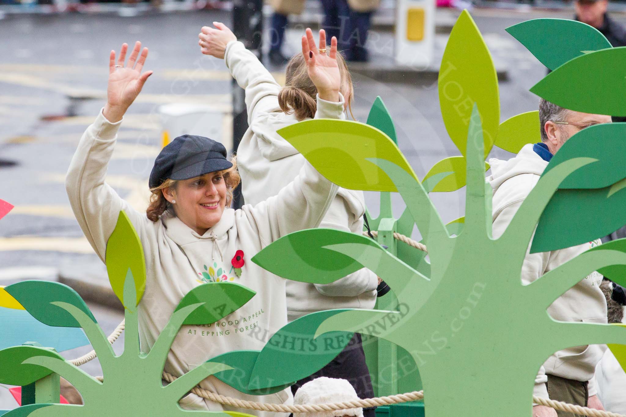 Lord Mayor's Show 2012: Entry 37 - Epping Forest promotes the launch of the Gifford Wood Appeal..
Press stand opposite Mansion House, City of London,
London,
Greater London,
United Kingdom,
on 10 November 2012 at 11:16, image #559