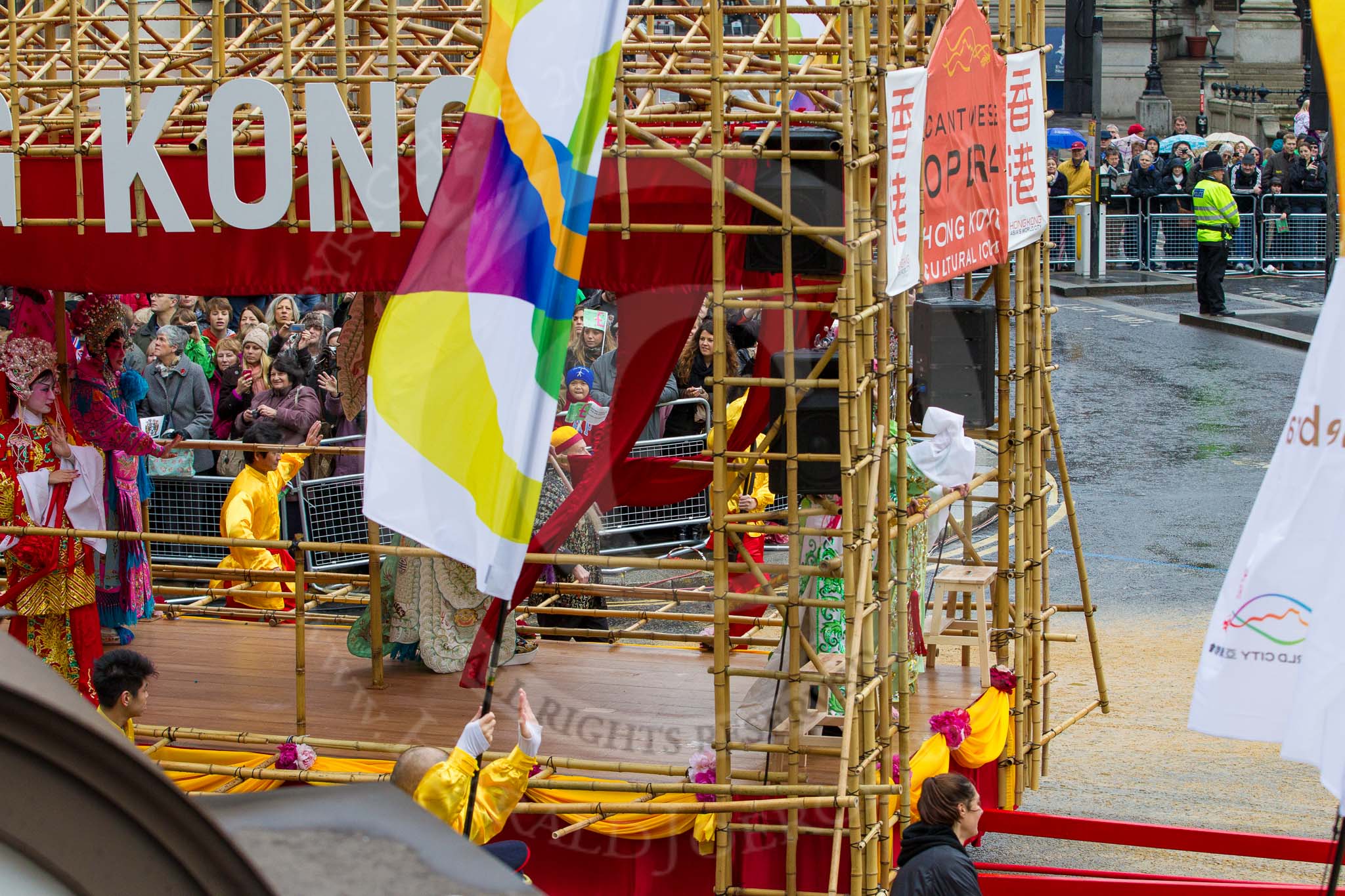 Lord Mayor's Show 2012: Entry 38 - Hong Kong Economic & Trade Office, London focuses this year on the Cantonese opera..
Press stand opposite Mansion House, City of London,
London,
Greater London,
United Kingdom,
on 10 November 2012 at 11:16, image #565