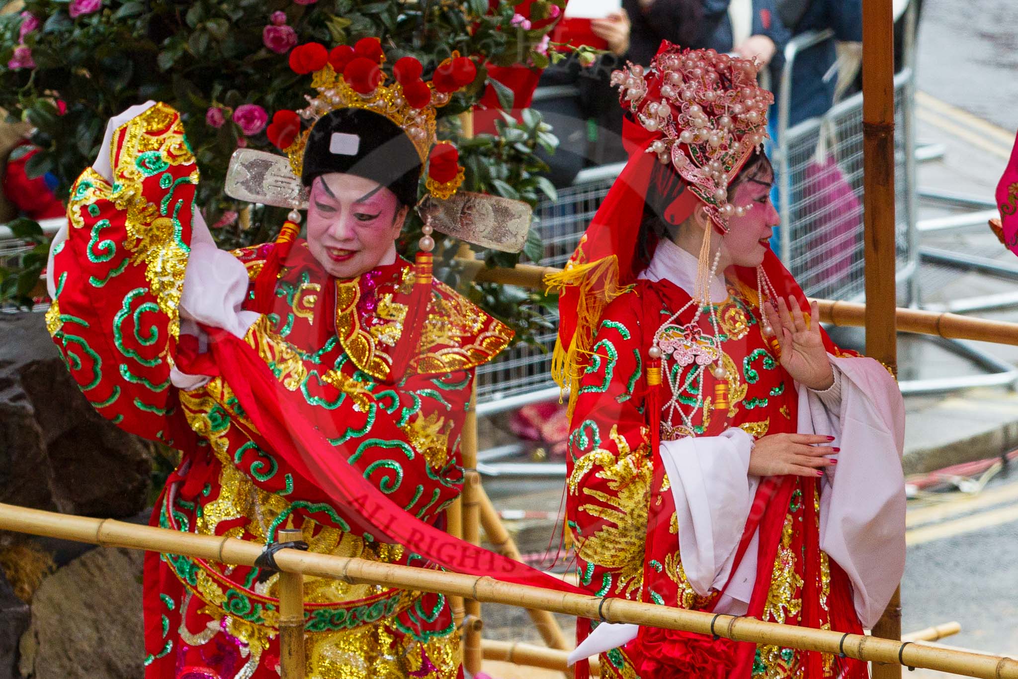 Lord Mayor's Show 2012: Entry 38 - Hong Kong Economic & Trade Office, London focuses this year on the Cantonese opera..
Press stand opposite Mansion House, City of London,
London,
Greater London,
United Kingdom,
on 10 November 2012 at 11:16, image #568