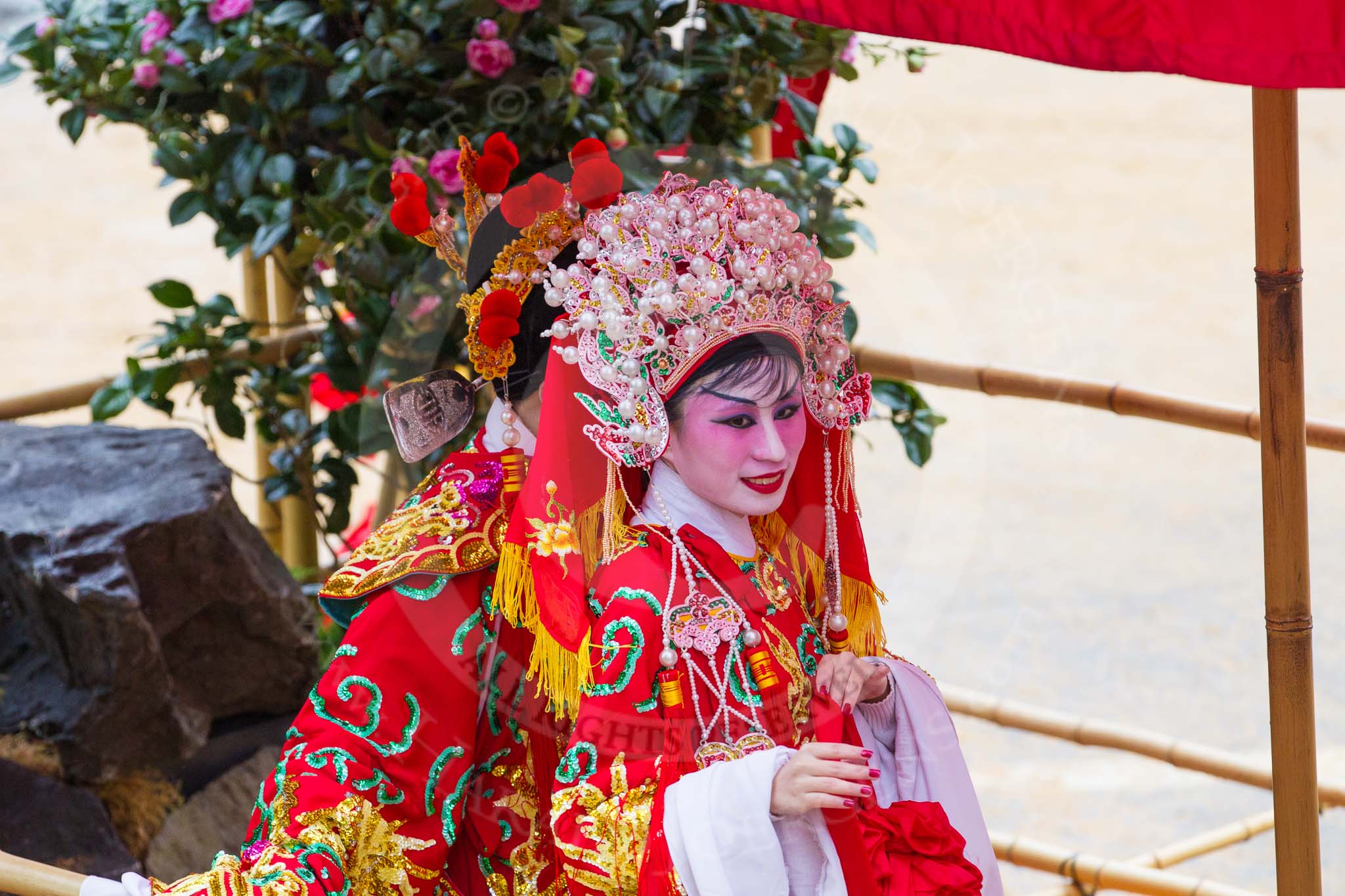 Photo 1211101116301D45801HaraldJoergens Lord Mayor's Show 2012: Entry 38 - Hong Kong Economic & Trade Office, London focuses this year on the Cantonese opera..
Press stand opposite Mansion House, City of London,
London,
Greater London,
United Kingdom,
on 10 November 2012 at 11:16, image #569