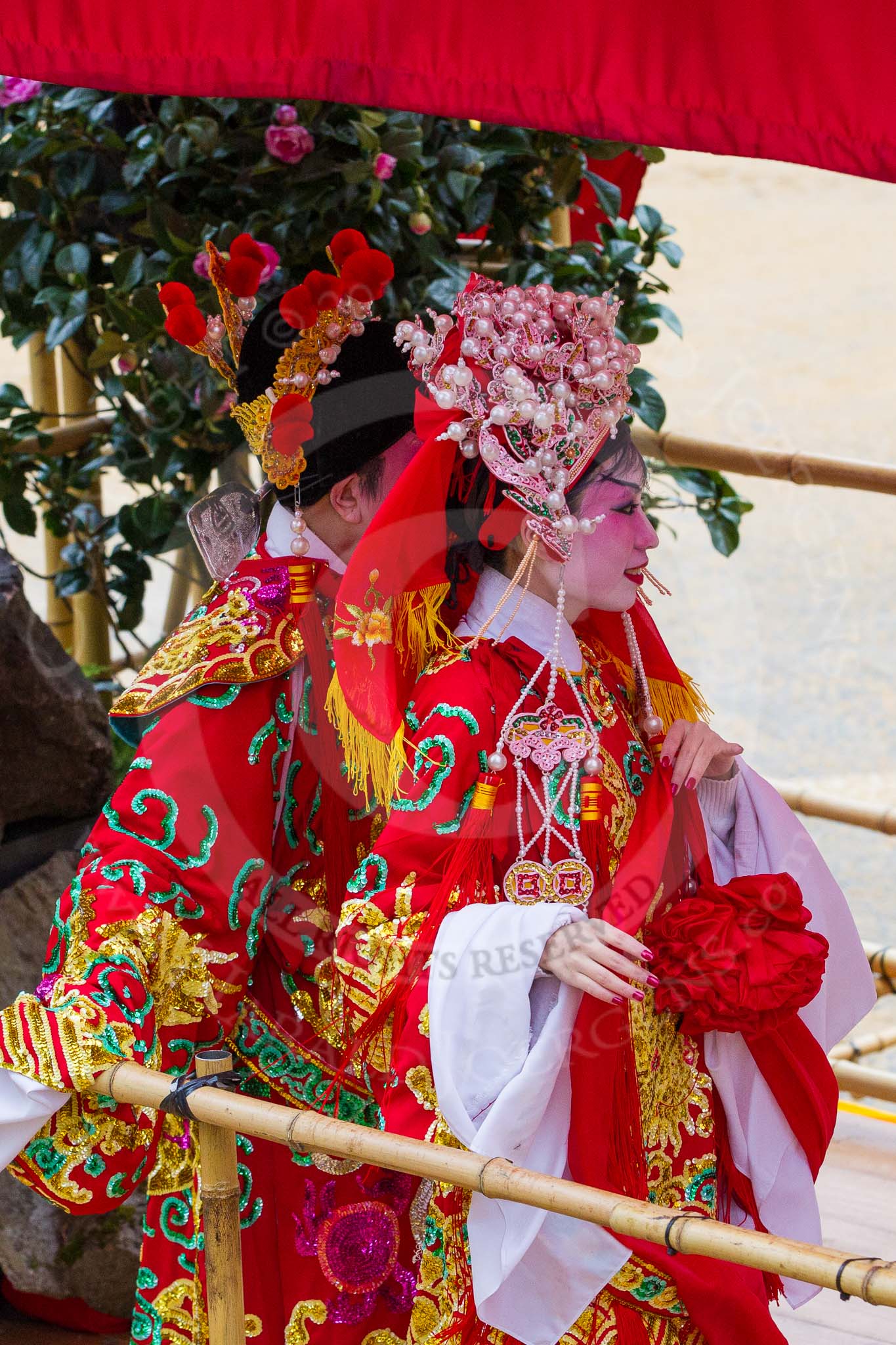 Lord Mayor's Show 2012: Entry 38 - Hong Kong Economic & Trade Office, London focuses this year on the Cantonese opera..
Press stand opposite Mansion House, City of London,
London,
Greater London,
United Kingdom,
on 10 November 2012 at 11:16, image #570