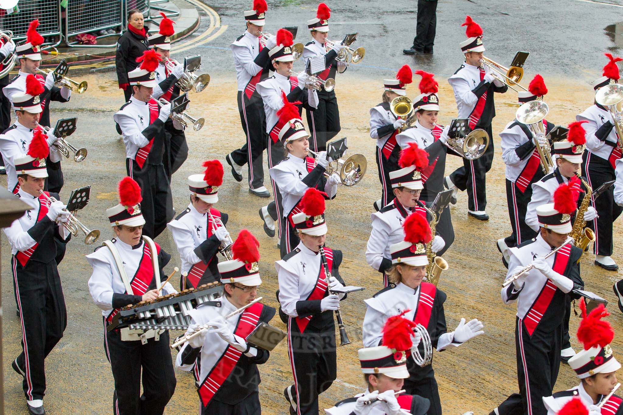 Lord Mayor's Show 2012: Entry 42 - Hertfordshire Showband, one of the most successful UK showbands: www.hertfordshire-showband.org..
Press stand opposite Mansion House, City of London,
London,
Greater London,
United Kingdom,
on 10 November 2012 at 11:18, image #594