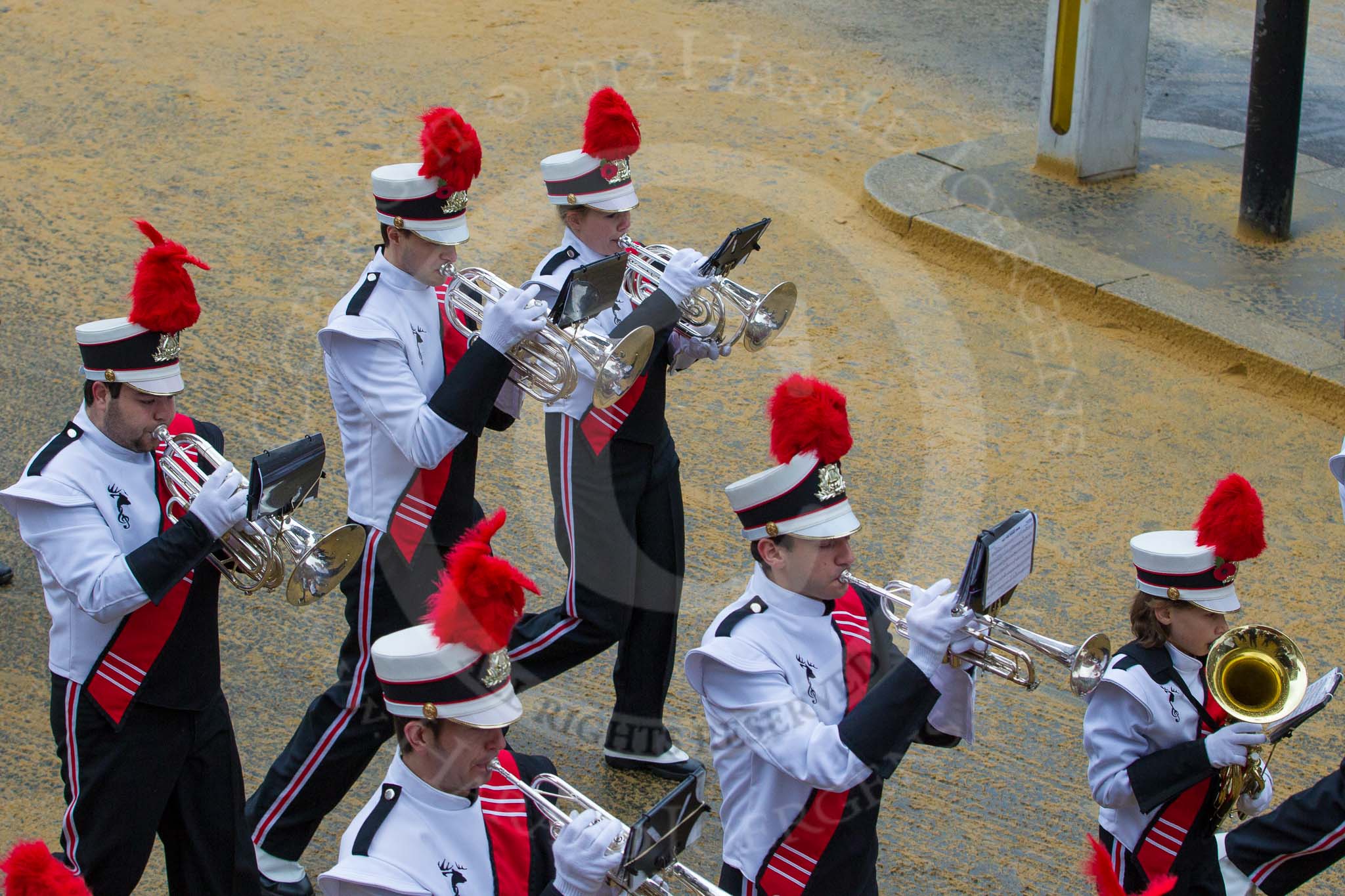 Lord Mayor's Show 2012: Entry 42 - Hertfordshire Showband, one of the most successful UK showbands: www.hertfordshire-showband.org..
Press stand opposite Mansion House, City of London,
London,
Greater London,
United Kingdom,
on 10 November 2012 at 11:18, image #599