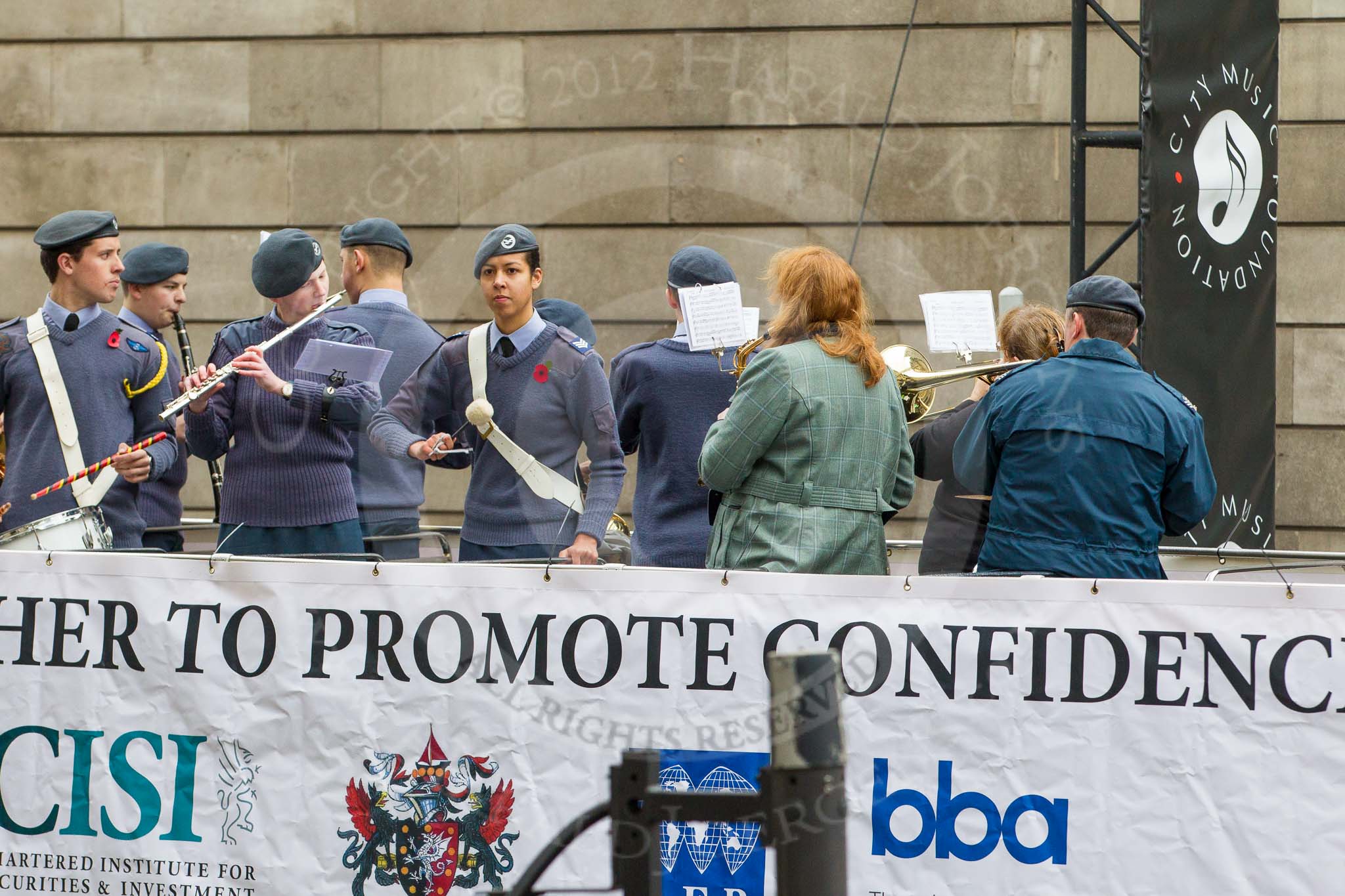 Lord Mayor's Show 2012: Entry 44 - Ethics in the City, The Worhipful Company of International Bankers, the British Bankers Association (bba), the Association of Foreign Banks, and the Chartered Institute for Securities & Investment (CISI)..
Press stand opposite Mansion House, City of London,
London,
Greater London,
United Kingdom,
on 10 November 2012 at 11:18, image #605