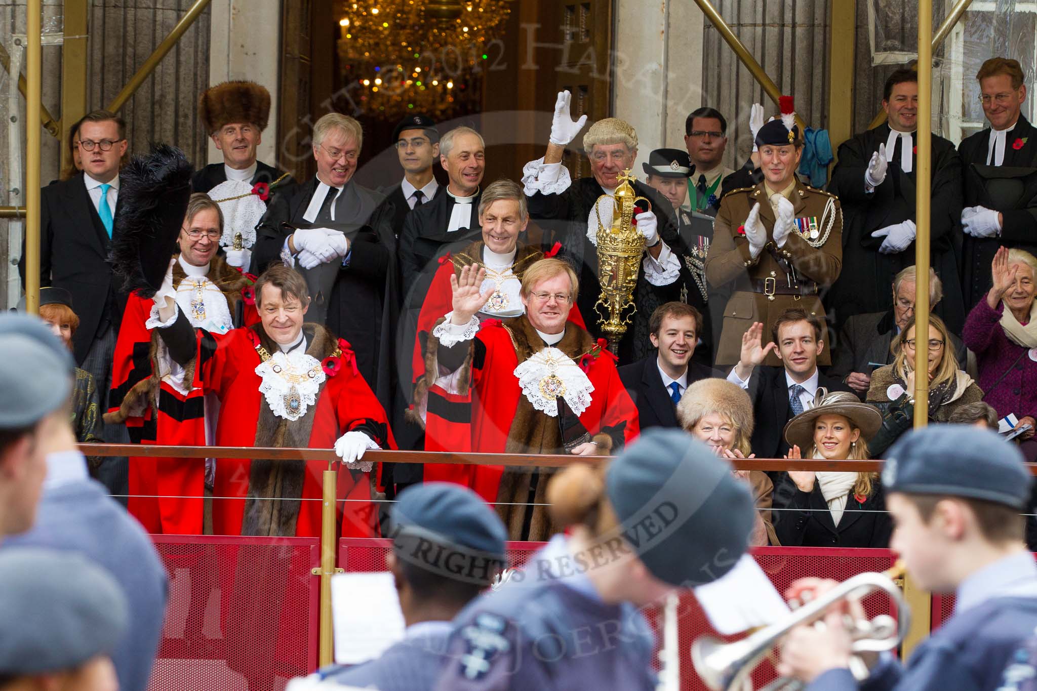 Lord Mayor's Show 2012.
Press stand opposite Mansion House, City of London,
London,
Greater London,
United Kingdom,
on 10 November 2012 at 11:19, image #620