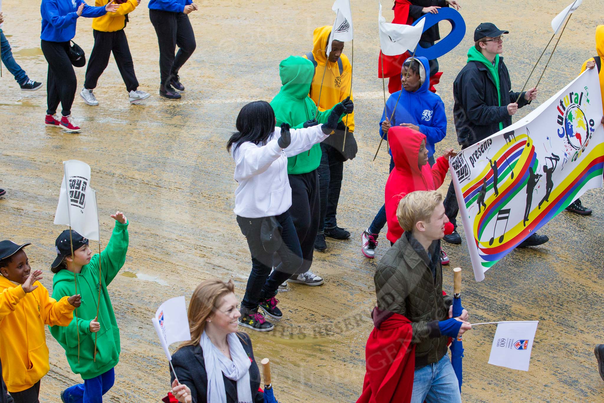 Lord Mayor's Show 2012: Entry 47 - Say It Loud’s Cultural Concerto, a community interest company..
Press stand opposite Mansion House, City of London,
London,
Greater London,
United Kingdom,
on 10 November 2012 at 11:20, image #643