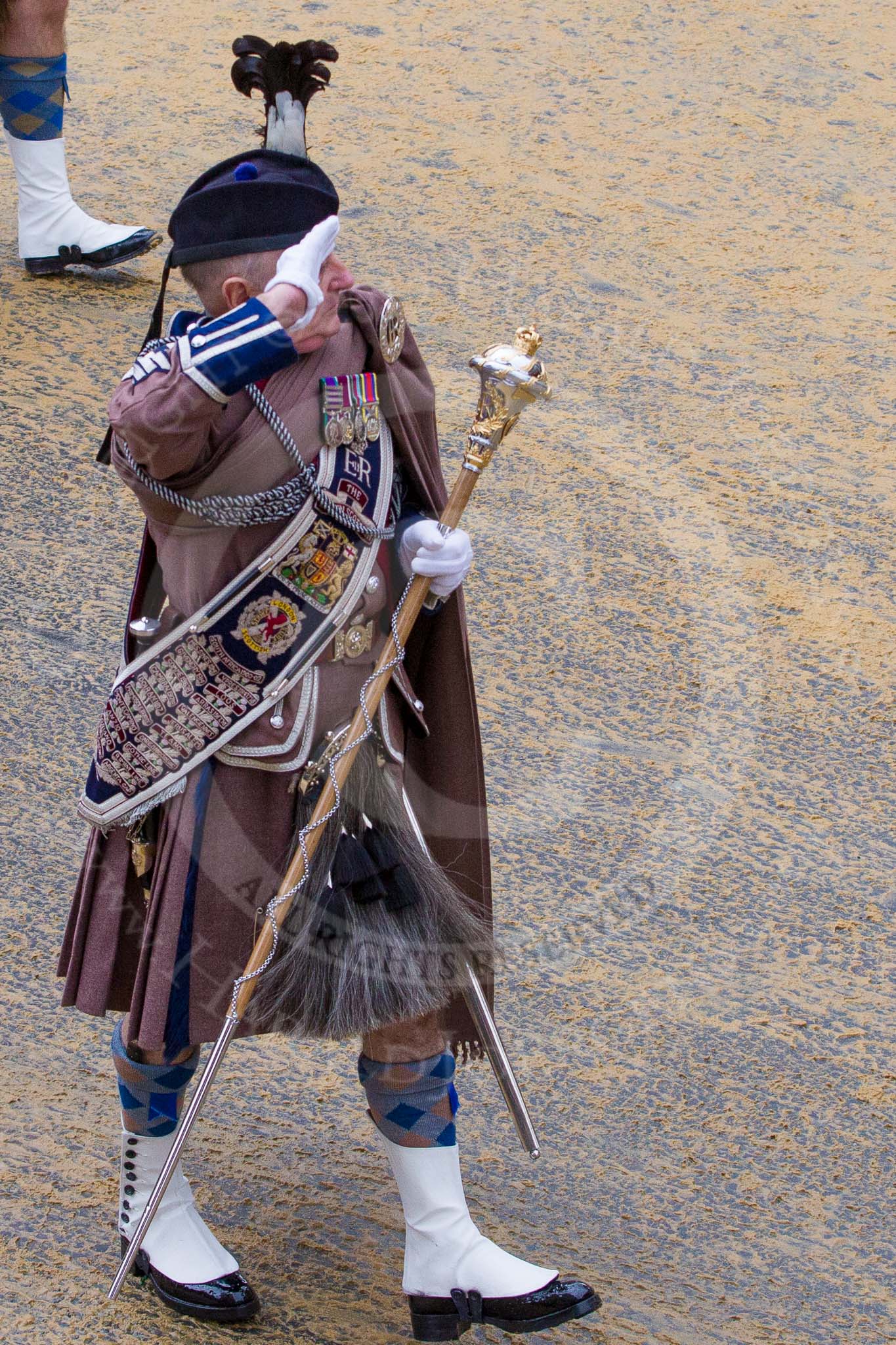 Lord Mayor's Show 2012: Entry 48 - The Pipes & Drums of the London Regiment, the only TA infantry battalion based in London..
Press stand opposite Mansion House, City of London,
London,
Greater London,
United Kingdom,
on 10 November 2012 at 11:21, image #659