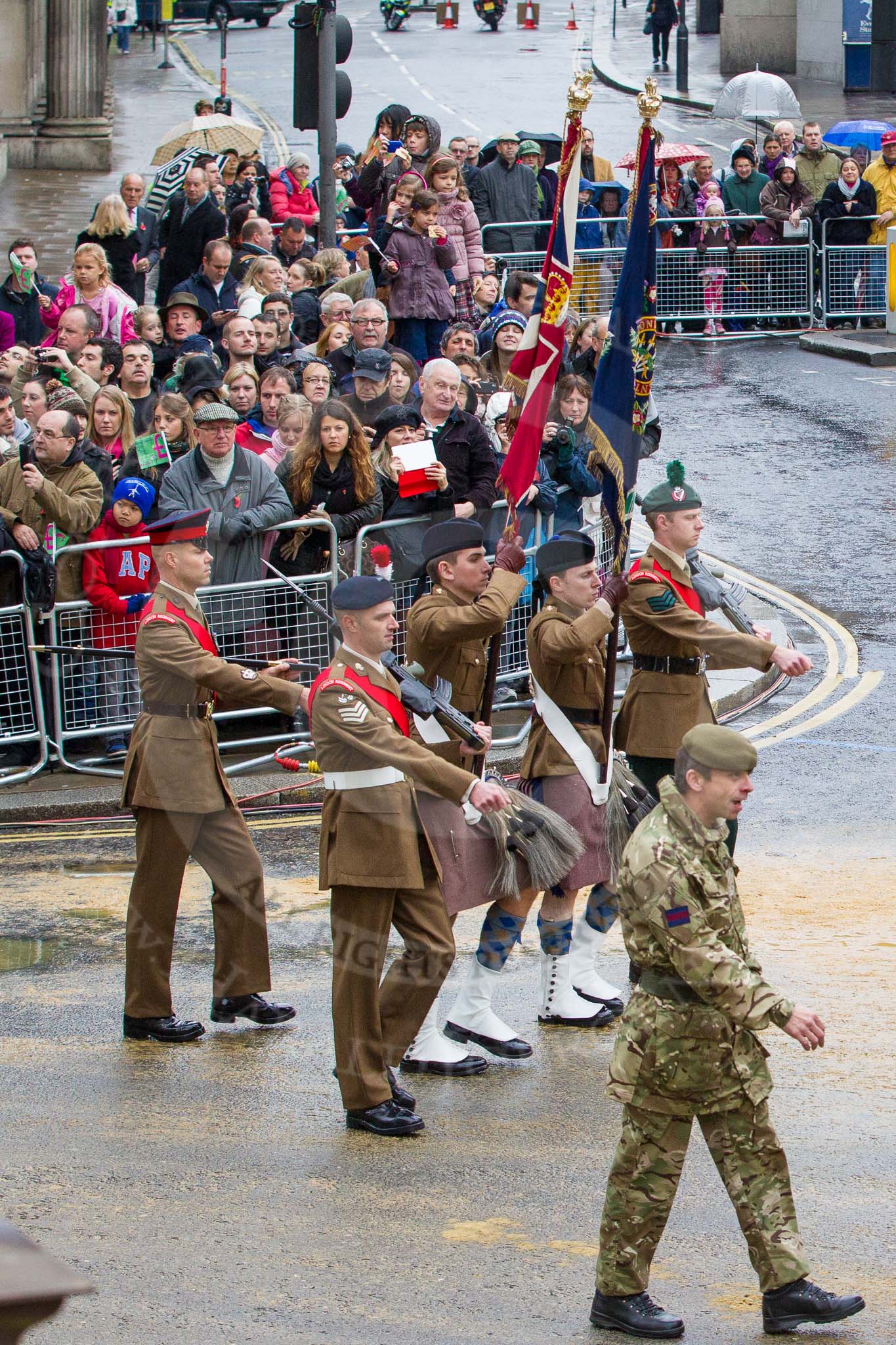 Lord Mayor's Show 2012: Entry 48 - The London Regiment, the only TA infantry battalion based in London..
Press stand opposite Mansion House, City of London,
London,
Greater London,
United Kingdom,
on 10 November 2012 at 11:21, image #674