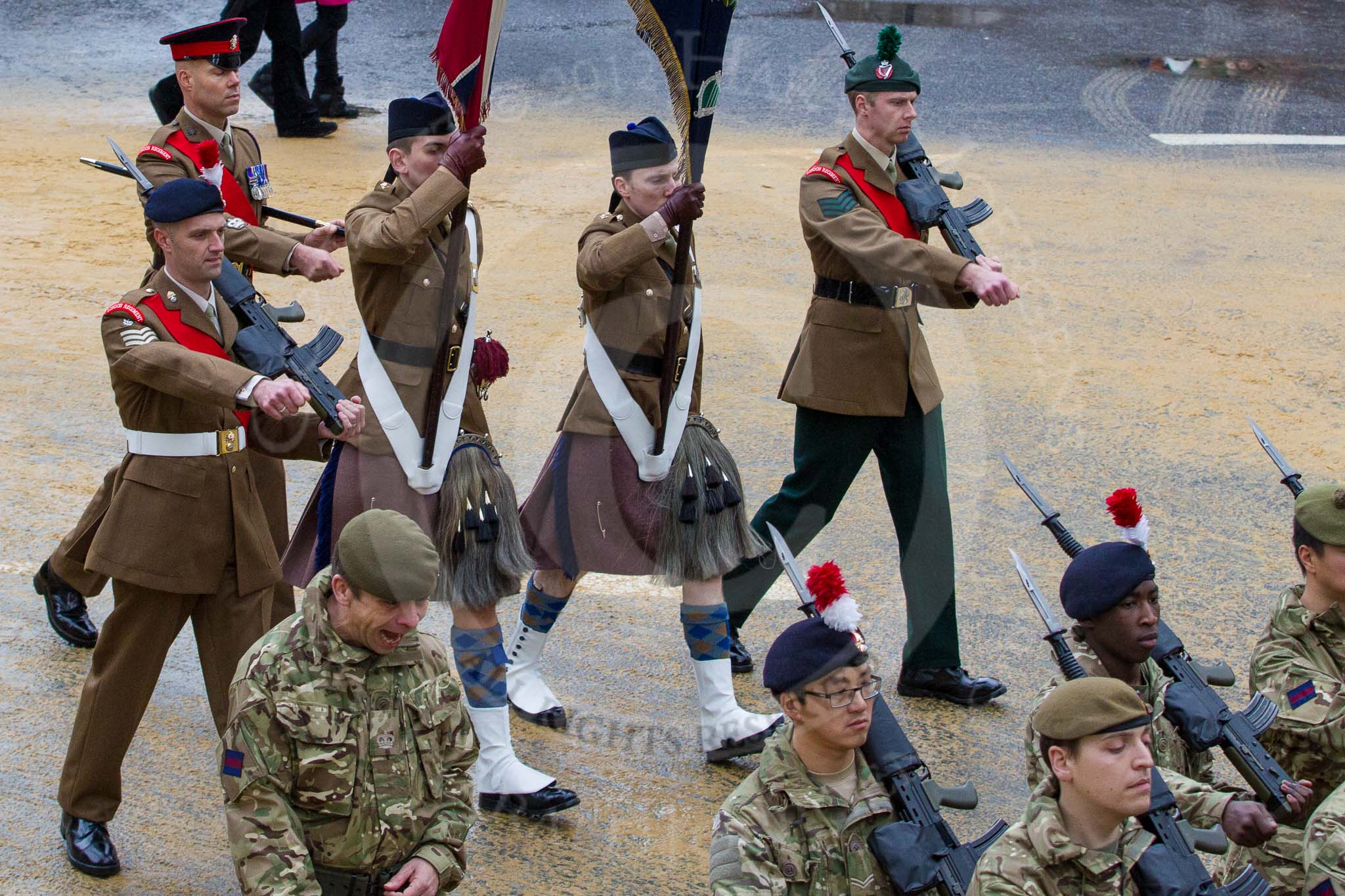 Lord Mayor's Show 2012: Entry 48 - The London Regiment, the only TA infantry battalion based in London..
Press stand opposite Mansion House, City of London,
London,
Greater London,
United Kingdom,
on 10 November 2012 at 11:21, image #676