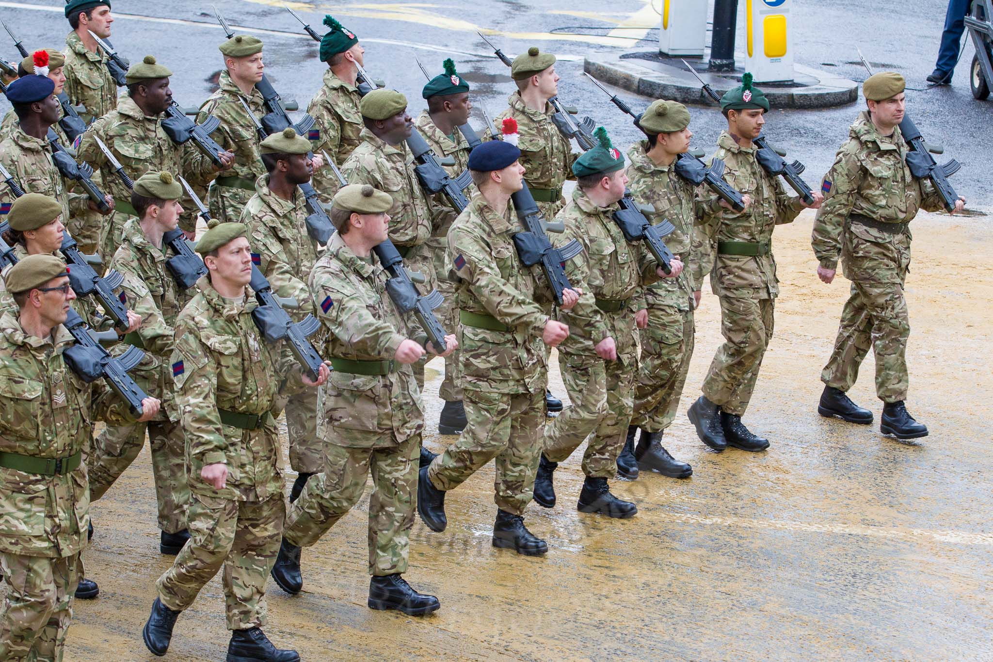 Lord Mayor's Show 2012: Entry 48 - The London Regiment, the only TA infantry battalion based in London..
Press stand opposite Mansion House, City of London,
London,
Greater London,
United Kingdom,
on 10 November 2012 at 11:21, image #678