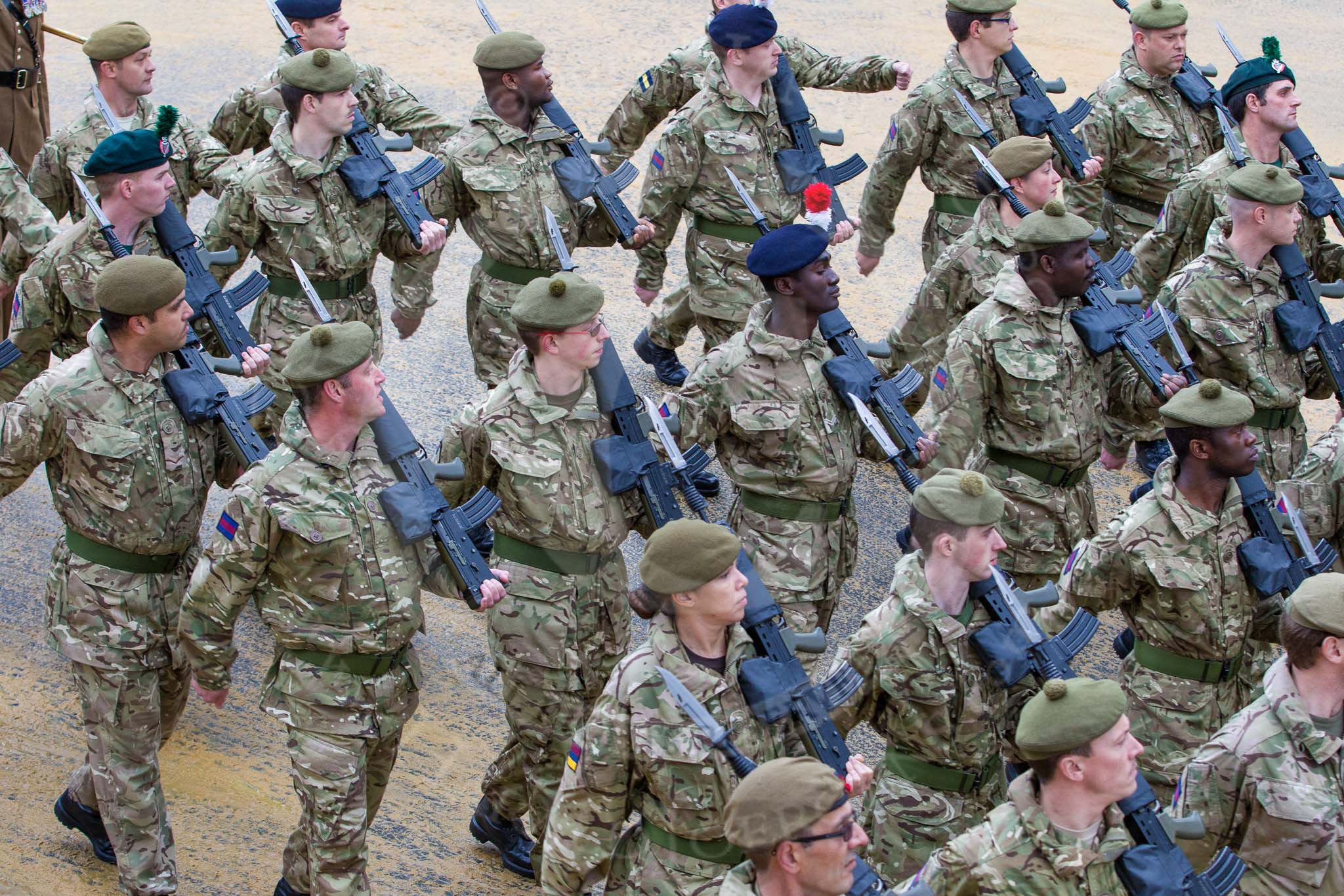 Lord Mayor's Show 2012: Entry 48 - The London Regiment, the only TA infantry battalion based in London..
Press stand opposite Mansion House, City of London,
London,
Greater London,
United Kingdom,
on 10 November 2012 at 11:21, image #680
