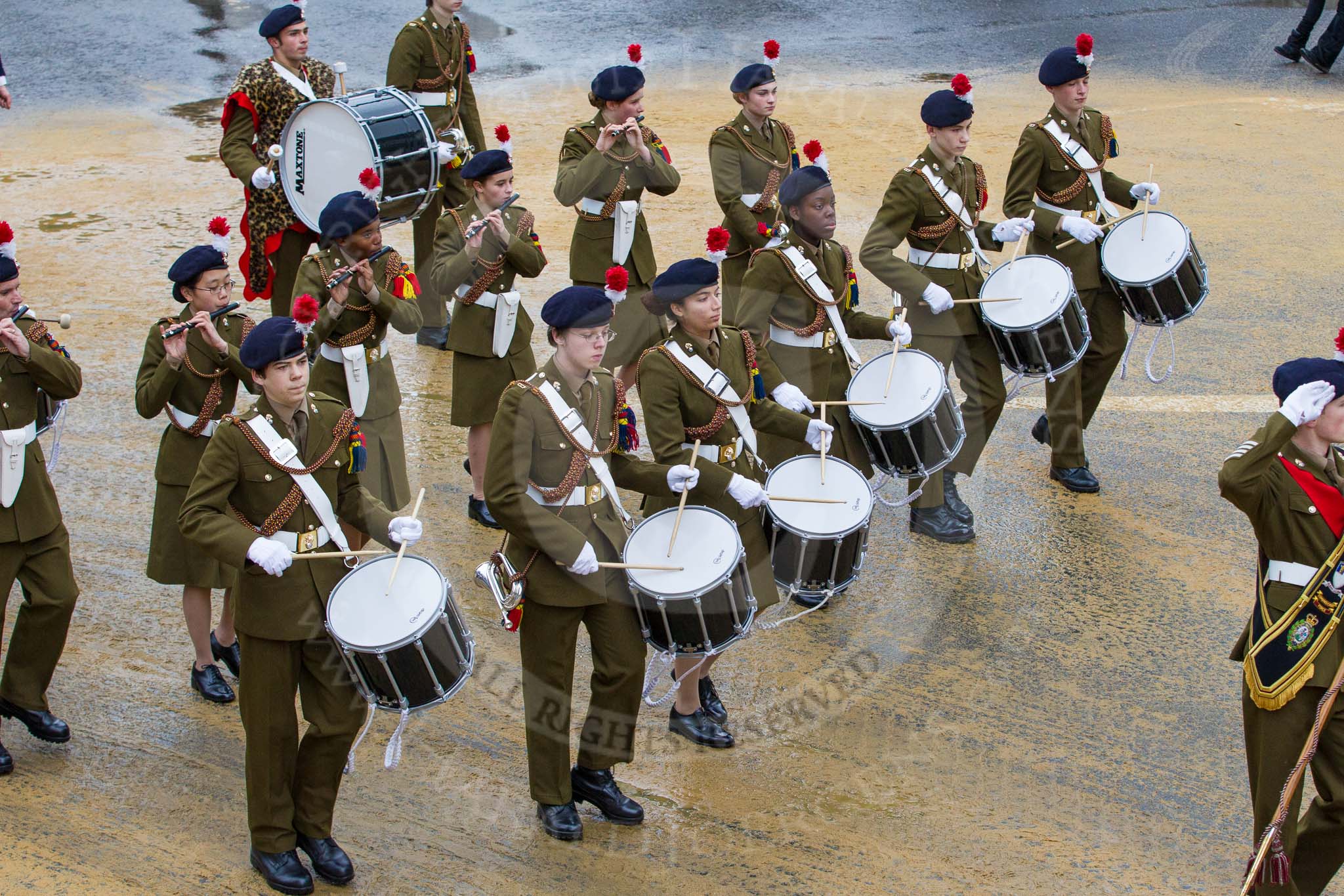 Photo 1211101124181D46146HaraldJoergens Lord Mayor's Show 2012: Entry 54 - St Dunstan’s CCF Band - the St Dunstan 's College Combined Cadet Force..
Press stand opposite Mansion House, City of London,
London,
Greater London,
United Kingdom,
on 10 November 2012 at 11:24, image #719