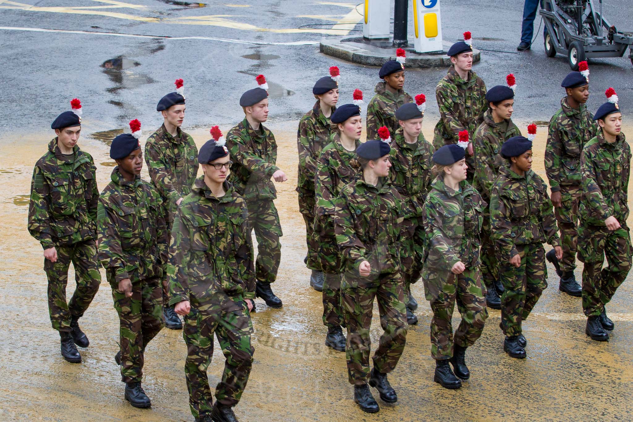 Lord Mayor's Show 2012: Entry 54 - St Dunstan’s CCF Band - the St Dunstan 's College Combined Cadet Force..
Press stand opposite Mansion House, City of London,
London,
Greater London,
United Kingdom,
on 10 November 2012 at 11:24, image #729