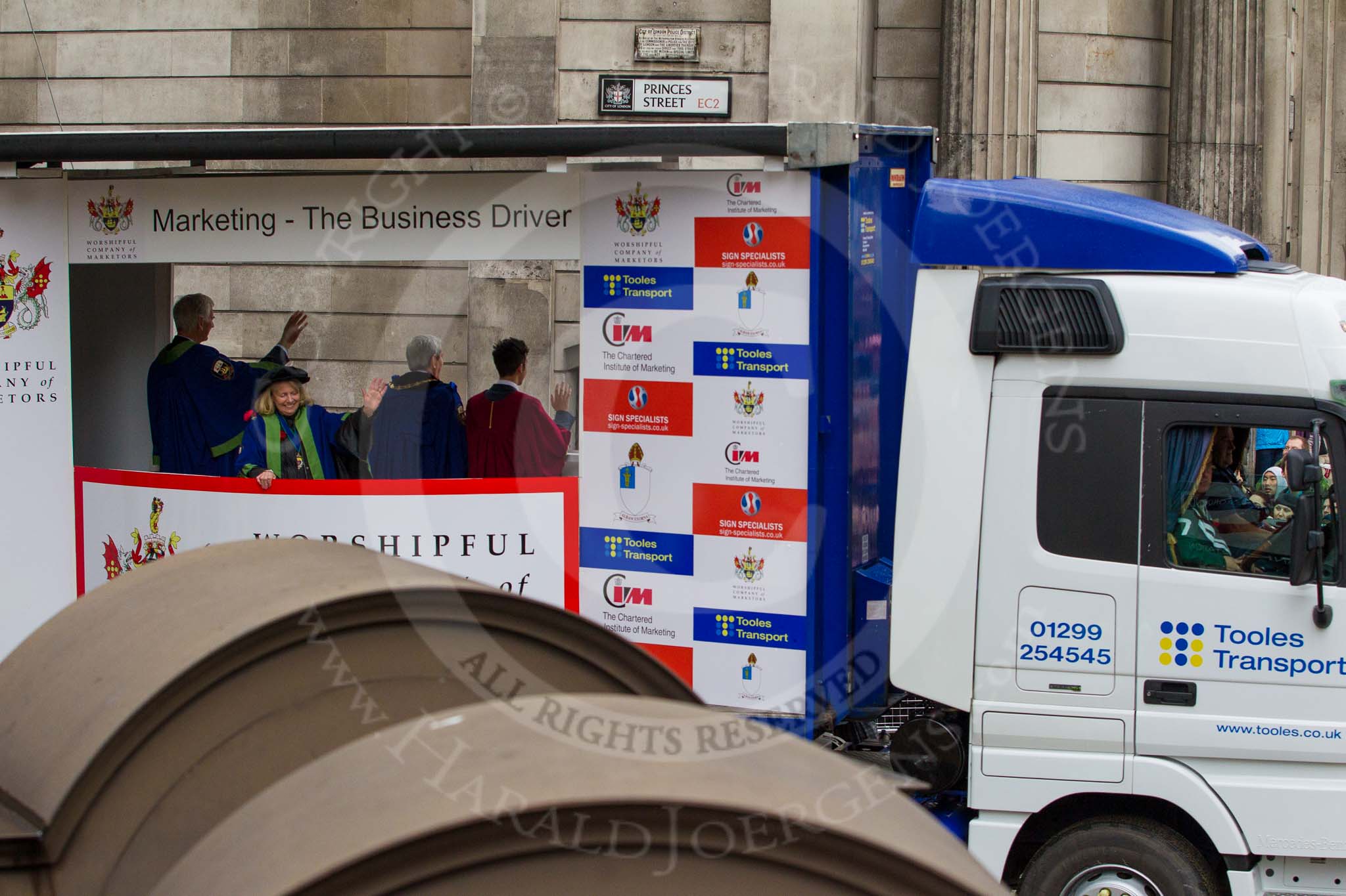 Lord Mayor's Show 2012: Entry 55 - Worshipful Company of Marketors..
Press stand opposite Mansion House, City of London,
London,
Greater London,
United Kingdom,
on 10 November 2012 at 11:24, image #731