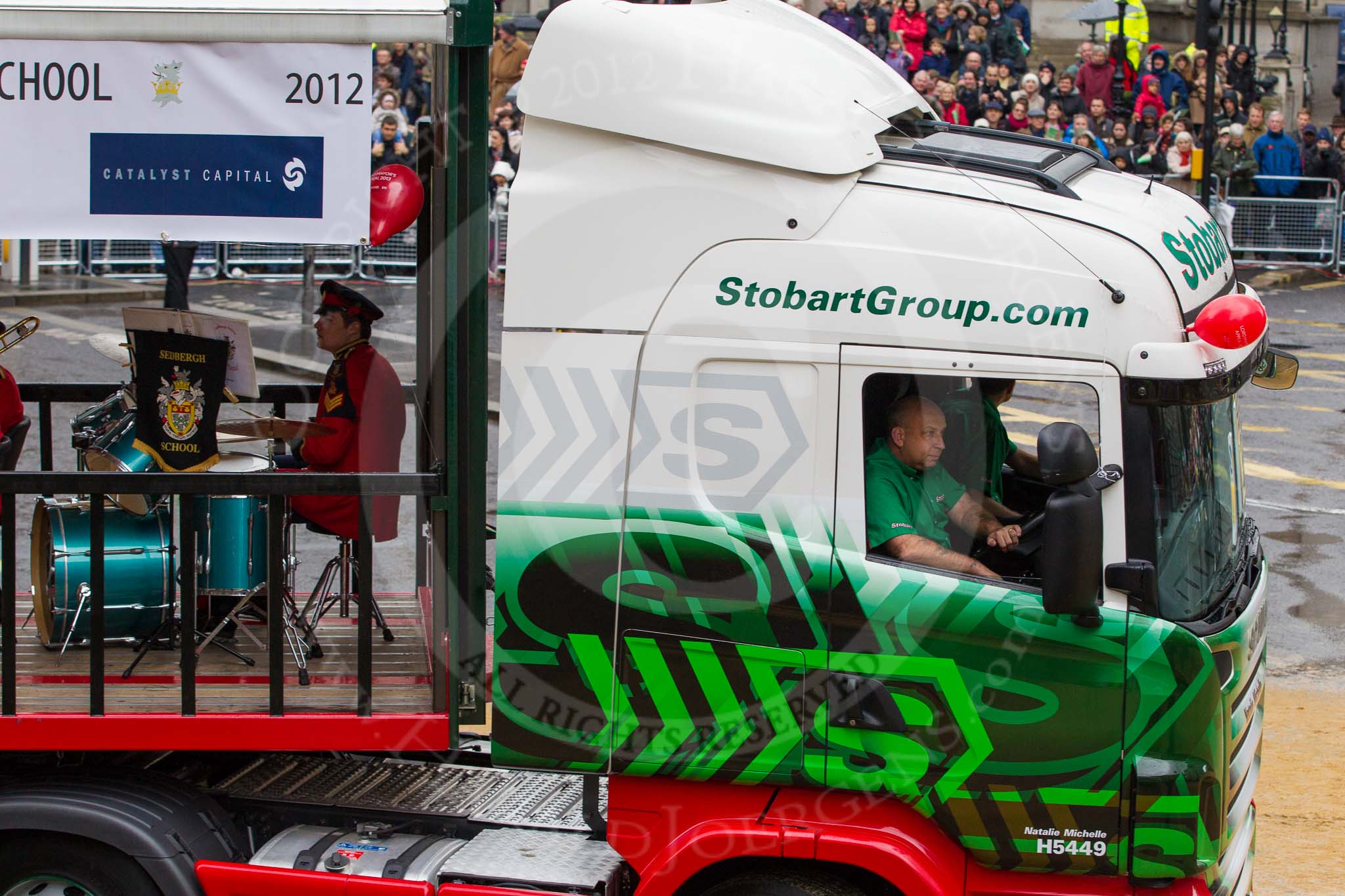 Photo 1211101124591D46189HaraldJoergens Lord Mayor's Show 2012: Entry 56 - Sedbergh School., where Lord Mayor Roger Gifford was educacted, with its CCF band..
Press stand opposite Mansion House, City of London,
London,
Greater London,
United Kingdom,
on 10 November 2012 at 11:24, image #737