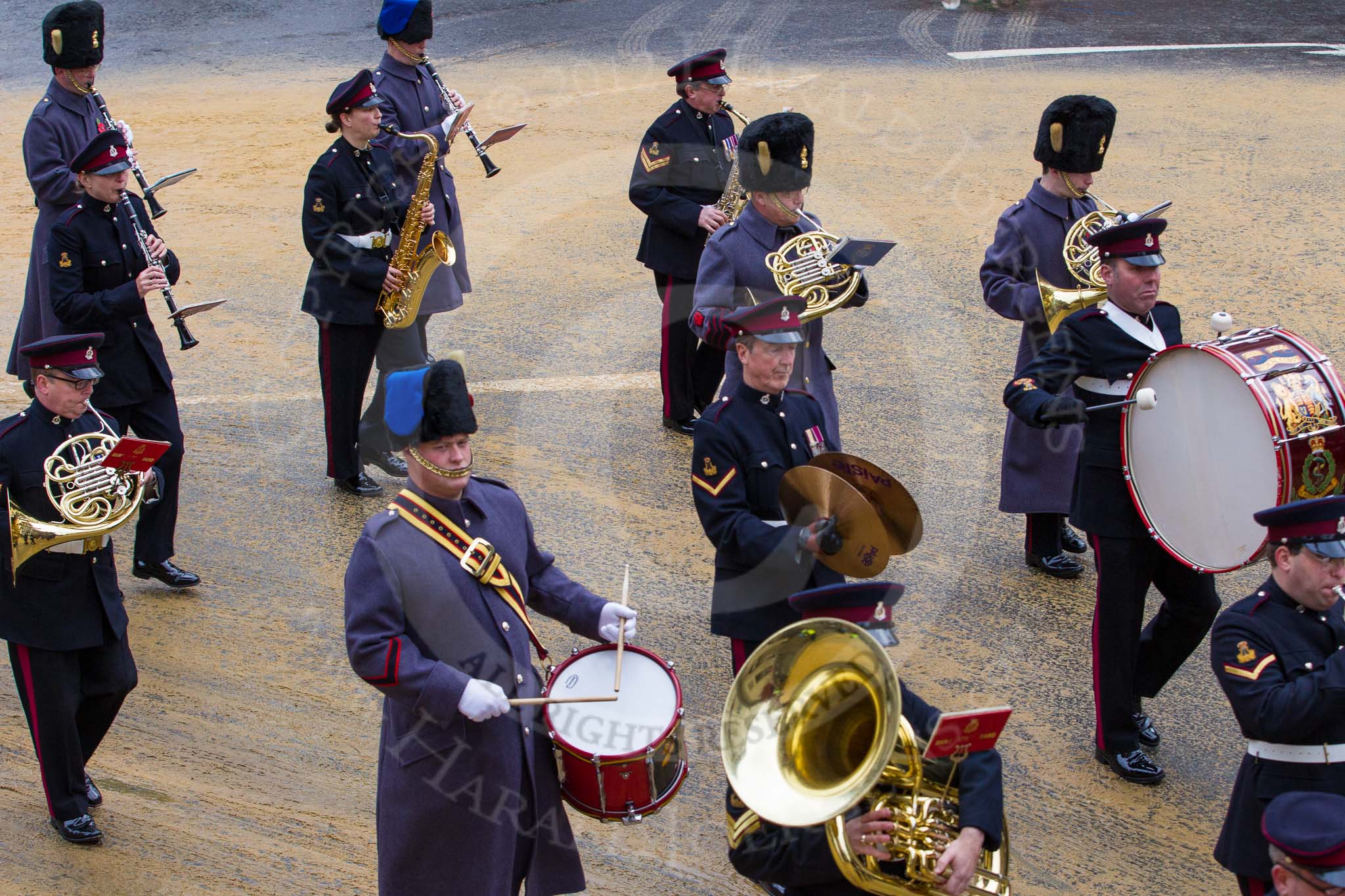Lord Mayor's Show 2012: Entry 61 - Army Medical Services Band (V)..
Press stand opposite Mansion House, City of London,
London,
Greater London,
United Kingdom,
on 10 November 2012 at 11:28, image #806