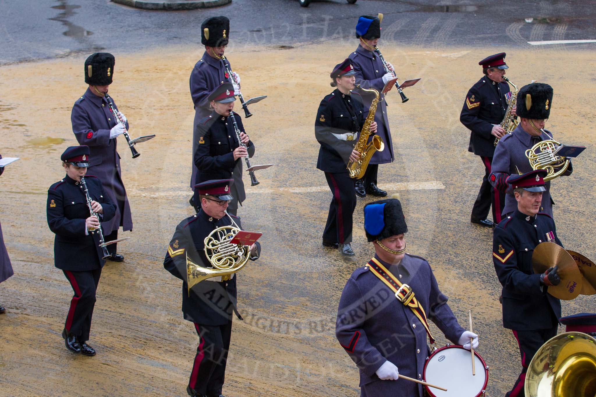 Lord Mayor's Show 2012: Entry 61 - Army Medical Services Band (V)..
Press stand opposite Mansion House, City of London,
London,
Greater London,
United Kingdom,
on 10 November 2012 at 11:28, image #807