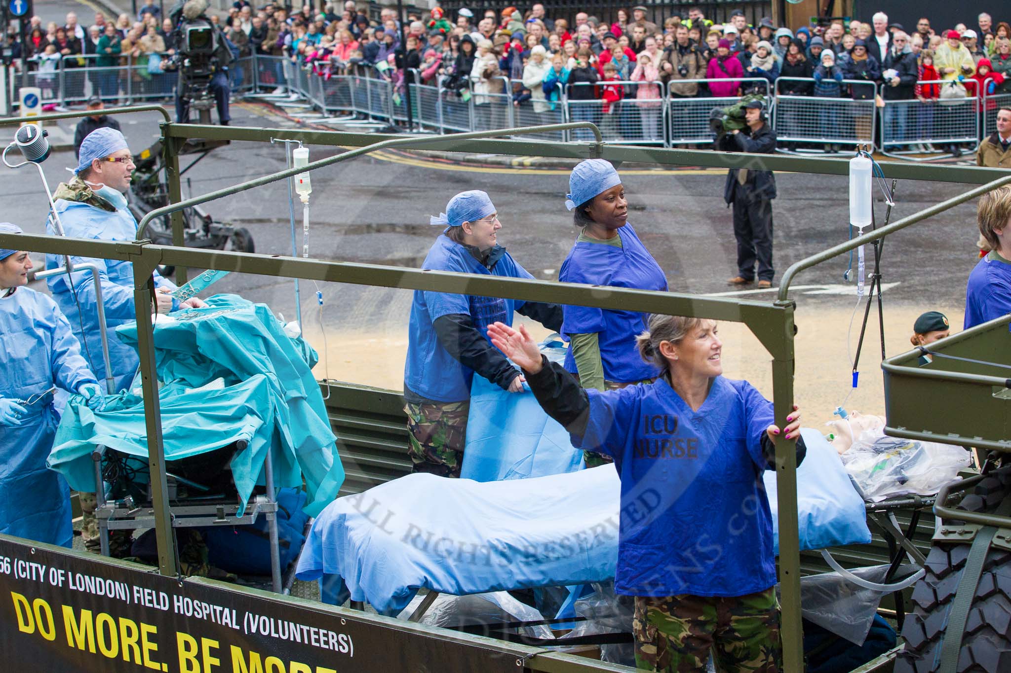 Lord Mayor's Show 2012: Entry 63 - 256 (City of London) Field Hospital RAMC (Volunteers)..
Press stand opposite Mansion House, City of London,
London,
Greater London,
United Kingdom,
on 10 November 2012 at 11:28, image #826