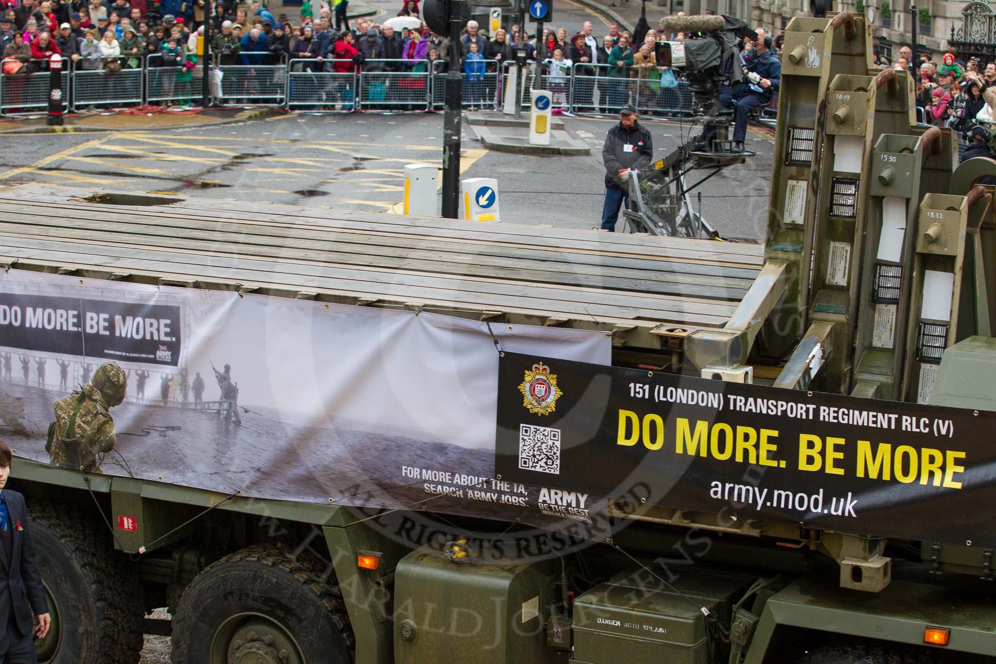 Lord Mayor's Show 2012: Entry 66 - 151 (London) Transport Regiment RLC (Volunteers)..
Press stand opposite Mansion House, City of London,
London,
Greater London,
United Kingdom,
on 10 November 2012 at 11:29, image #843