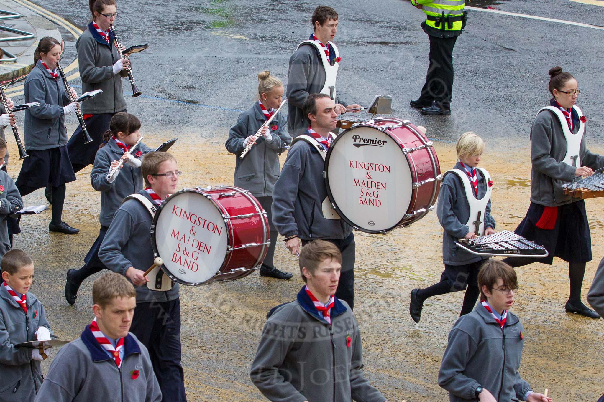 Lord Mayor's Show 2012: Entry 67 - Kingston & Malden Scout & Guide Band..
Press stand opposite Mansion House, City of London,
London,
Greater London,
United Kingdom,
on 10 November 2012 at 11:29, image #847