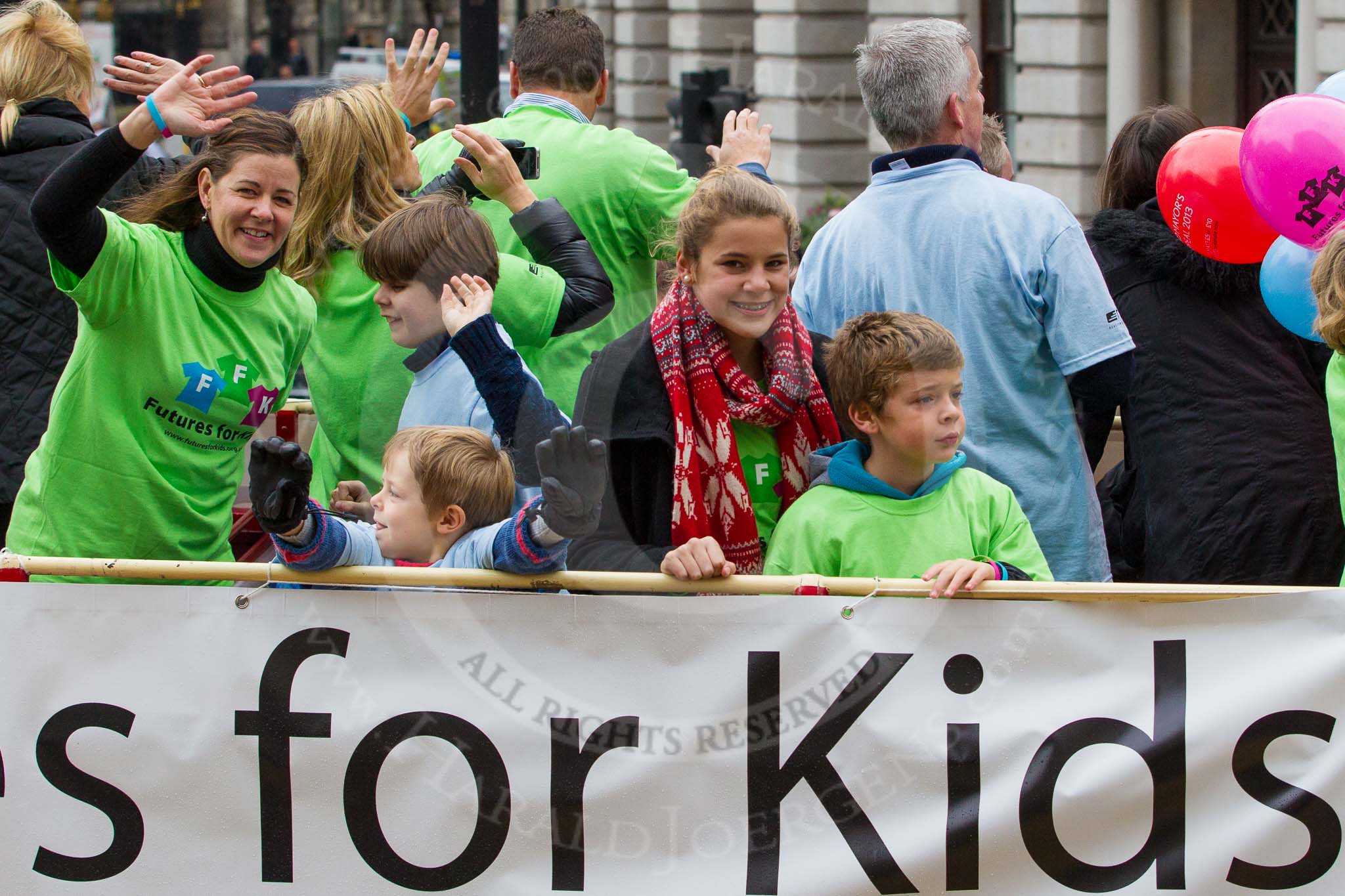 Lord Mayor's Show 2012: Entry 70 - Futures for Kids (ffk)..
Press stand opposite Mansion House, City of London,
London,
Greater London,
United Kingdom,
on 10 November 2012 at 11:30, image #884