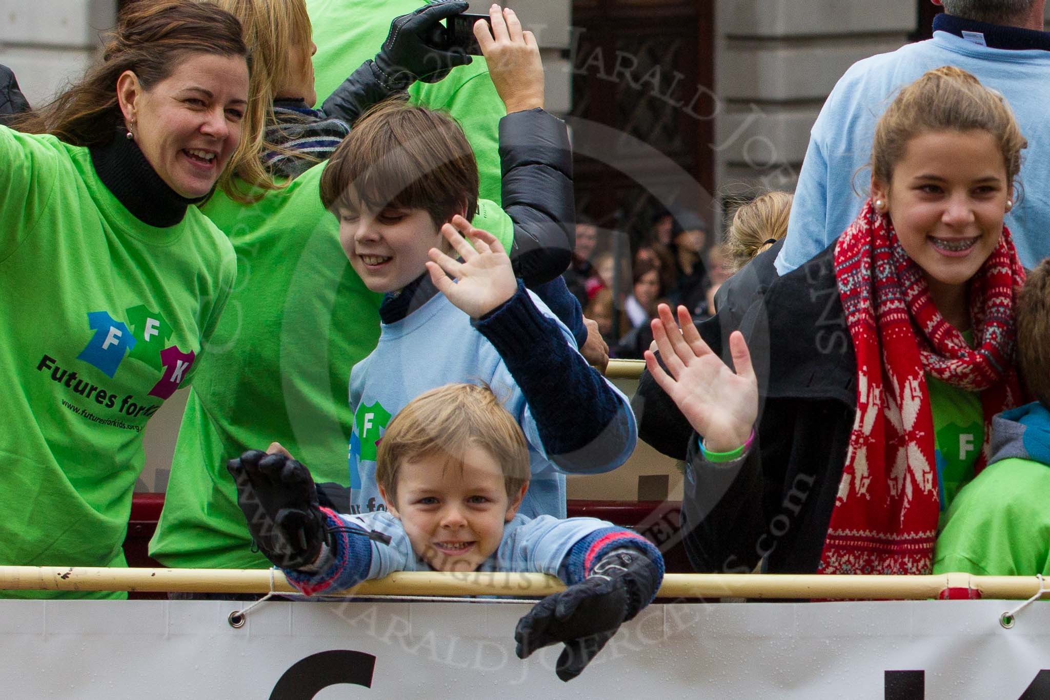 Lord Mayor's Show 2012: Entry 70 - Futures for Kids (ffk)..
Press stand opposite Mansion House, City of London,
London,
Greater London,
United Kingdom,
on 10 November 2012 at 11:30, image #886