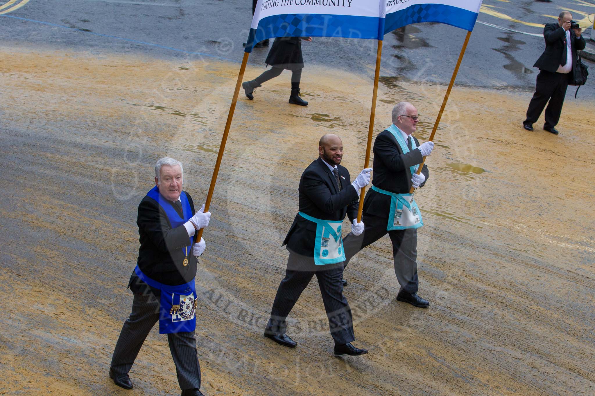 Lord Mayor's Show 2012: Entry 72 - Metropolitan Grand Lodge of London, London Freemasons..
Press stand opposite Mansion House, City of London,
London,
Greater London,
United Kingdom,
on 10 November 2012 at 11:31, image #895