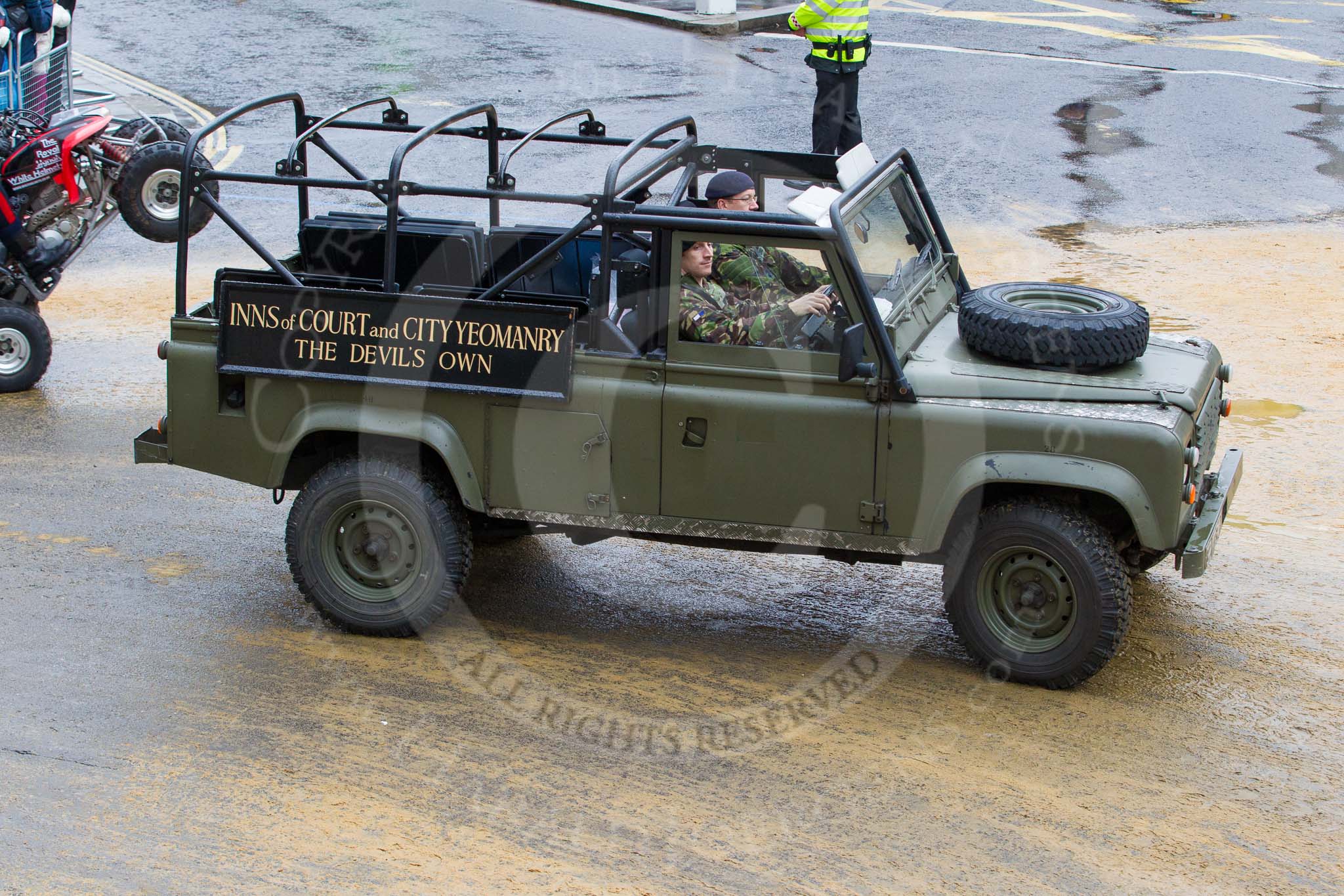 Lord Mayor's Show 2012: Entry 74 - The Band of The Royal Yeomanry (Inns of Court & City Yeomanry)..
Press stand opposite Mansion House, City of London,
London,
Greater London,
United Kingdom,
on 10 November 2012 at 11:31, image #917