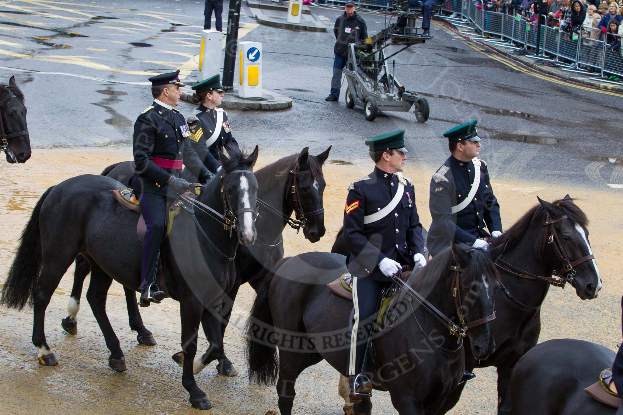 Lord Mayor's Show 2012: Entry 74 - The Band of The Royal Yeomanry (Inns of Court & City Yeomanry)..
Press stand opposite Mansion House, City of London,
London,
Greater London,
United Kingdom,
on 10 November 2012 at 11:32, image #936