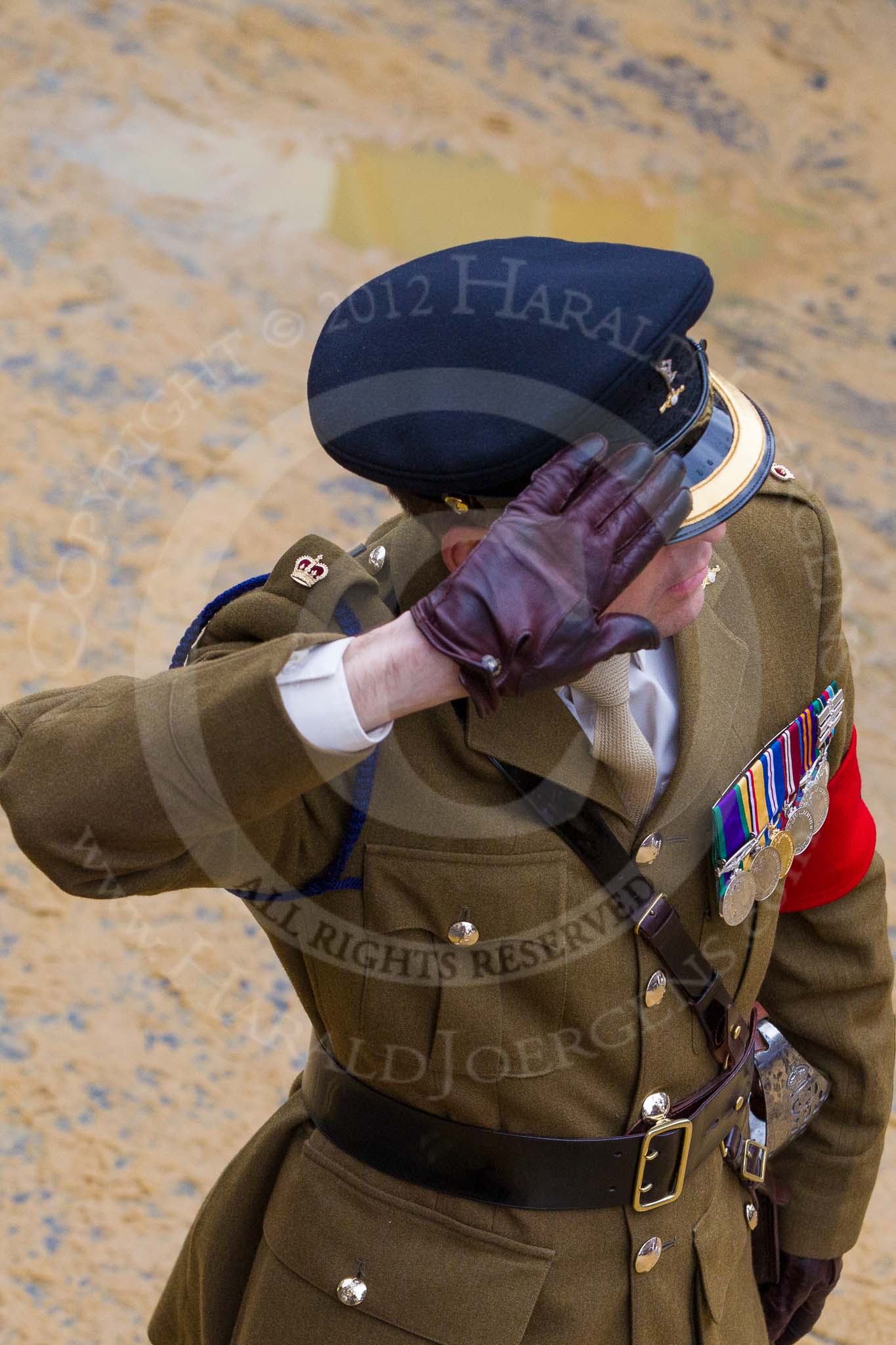 Lord Mayor's Show 2012: A Major of the Royal Corps of Signals acting as Marshall at the Lord Mayor's Show..
Press stand opposite Mansion House, City of London,
London,
Greater London,
United Kingdom,
on 10 November 2012 at 11:34, image #969