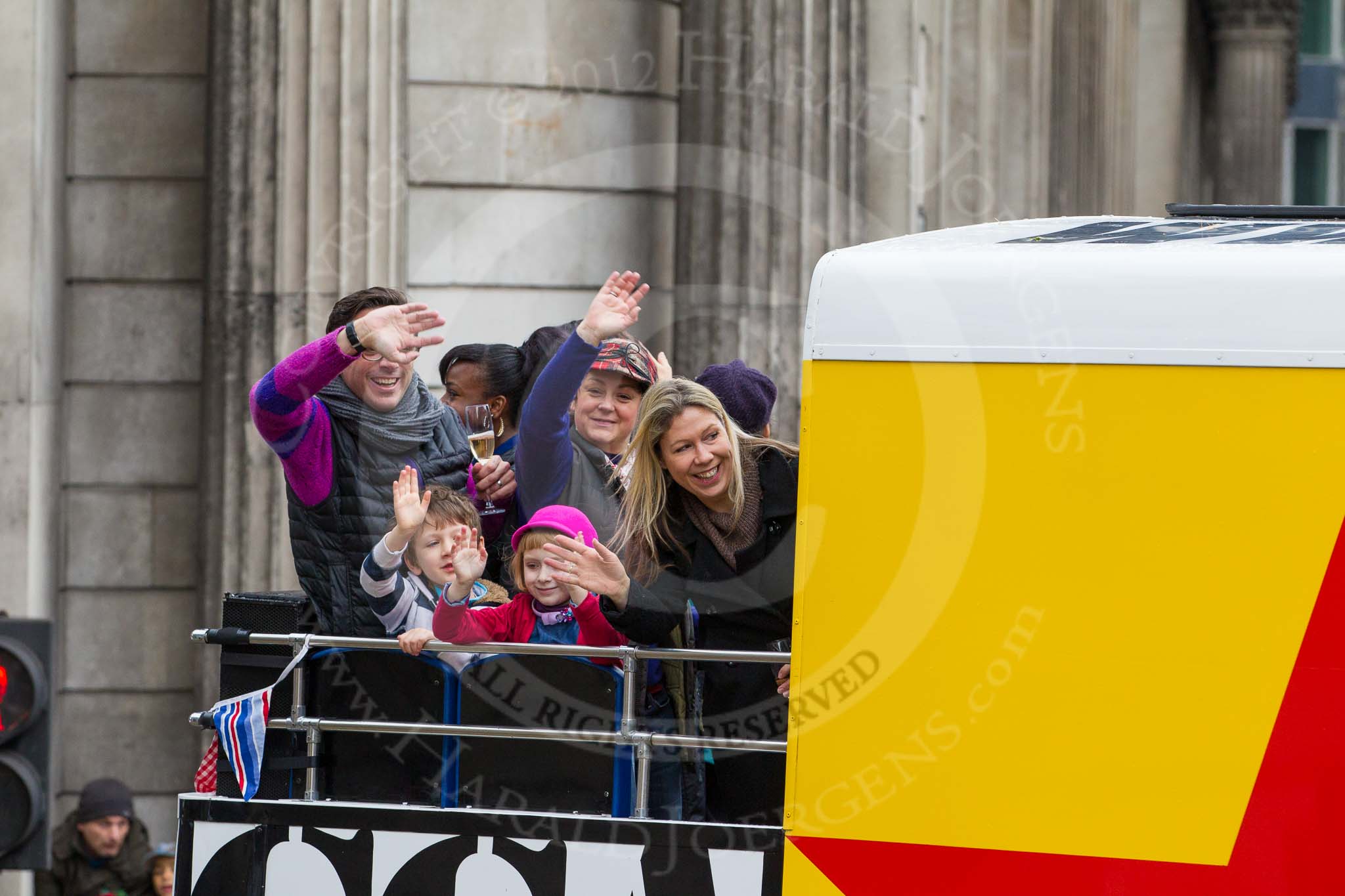 Lord Mayor's Show 2012: Entry 77 - CCA Art Bus Celebrating Peter Blake’s 80th Year..
Press stand opposite Mansion House, City of London,
London,
Greater London,
United Kingdom,
on 10 November 2012 at 11:34, image #970