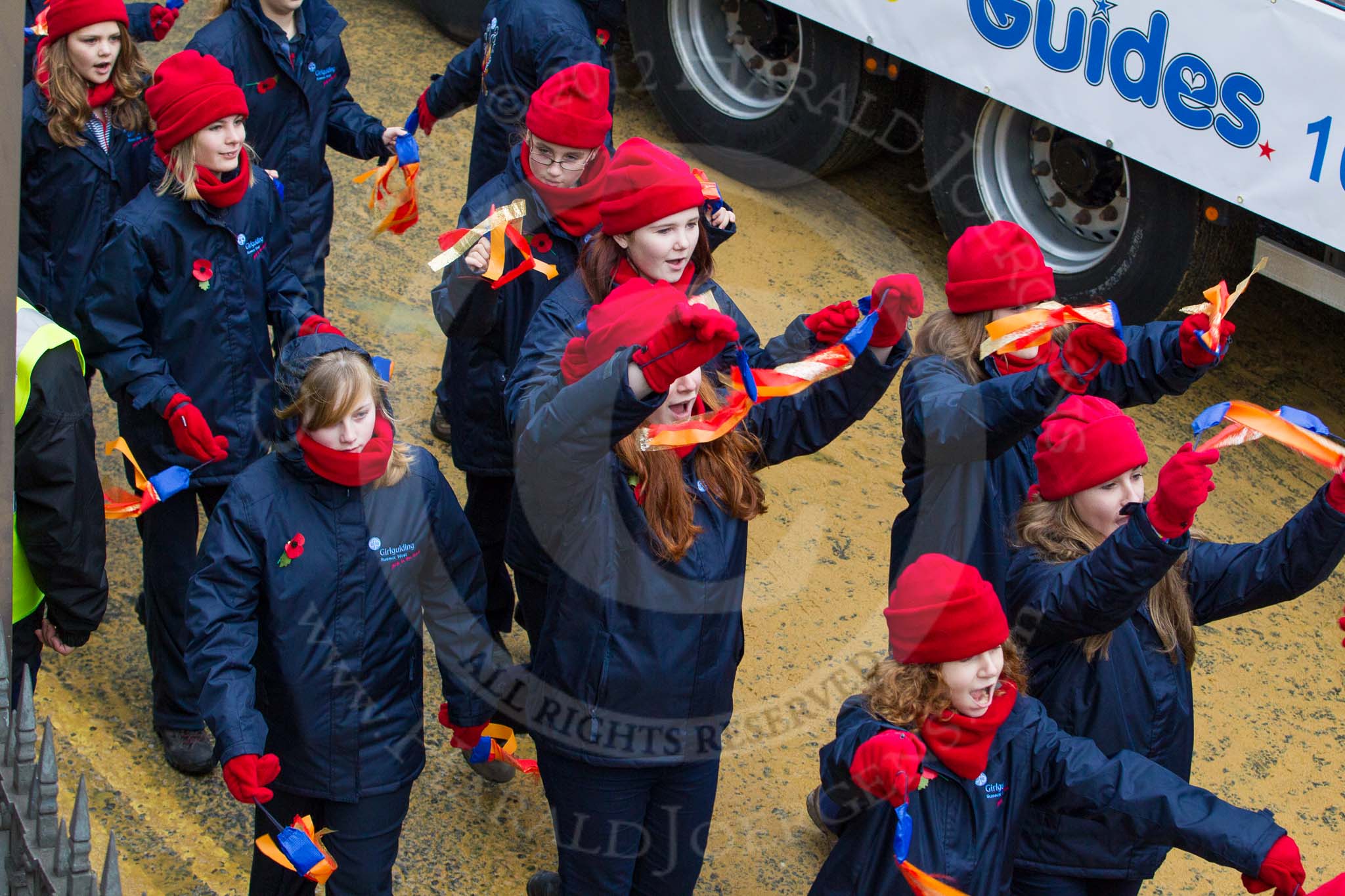 Lord Mayor's Show 2012: Entry 83 - Girlguiding LaSER..
Press stand opposite Mansion House, City of London,
London,
Greater London,
United Kingdom,
on 10 November 2012 at 11:37, image #1086